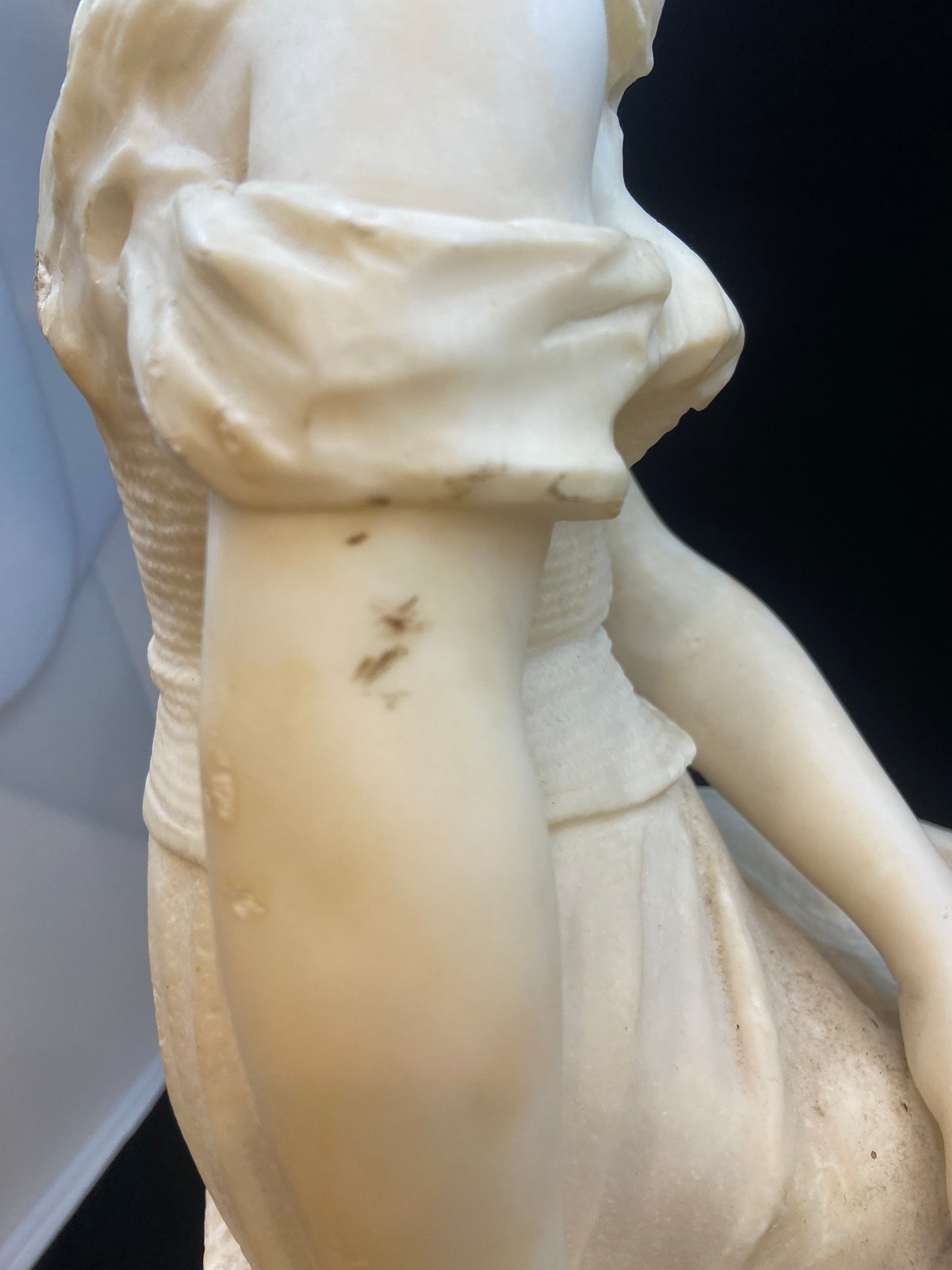 Alabaster Girl with Tambourine Statue