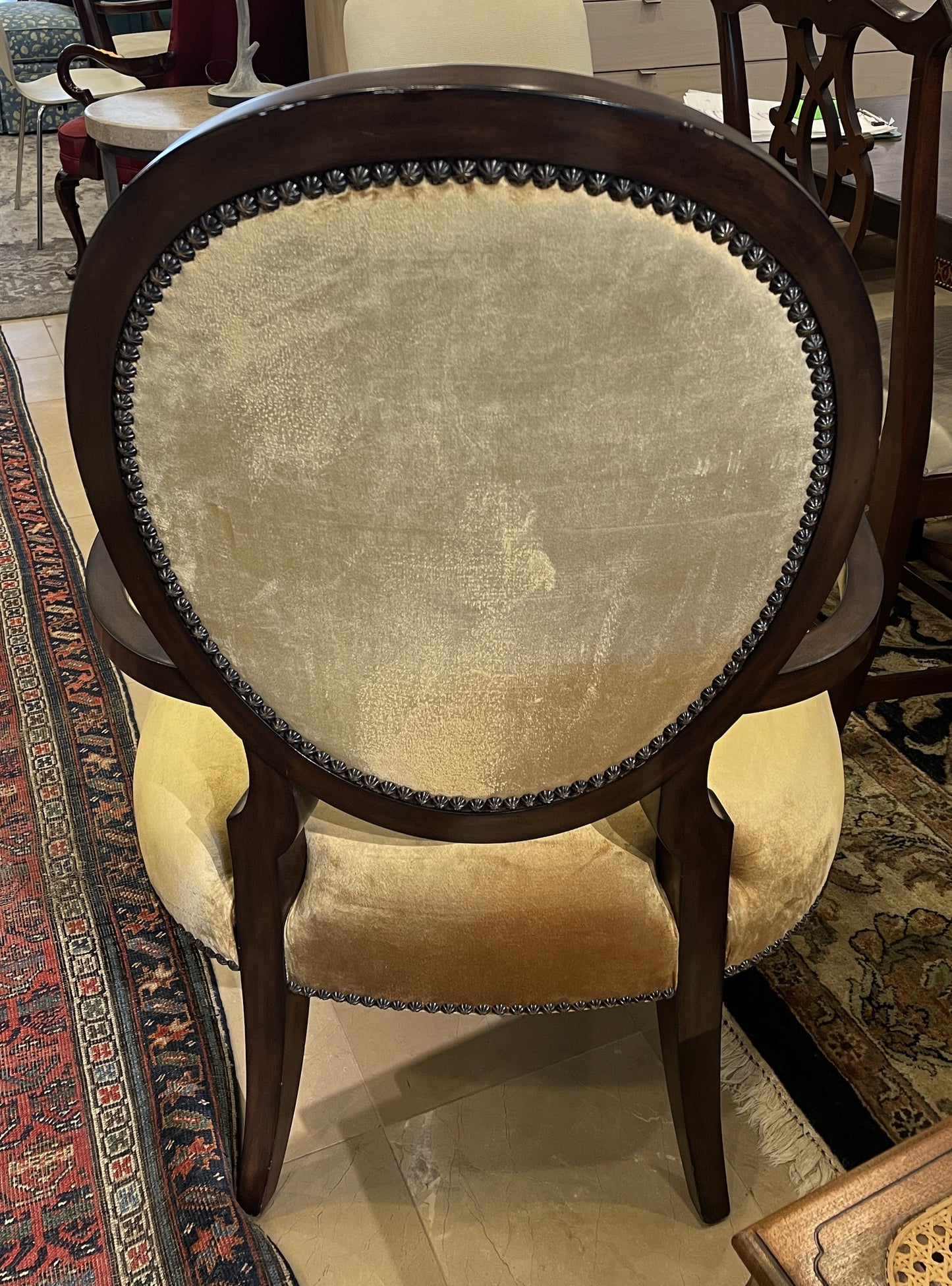 Marge Carson Oval Back Chair - AS IS (0F1002)