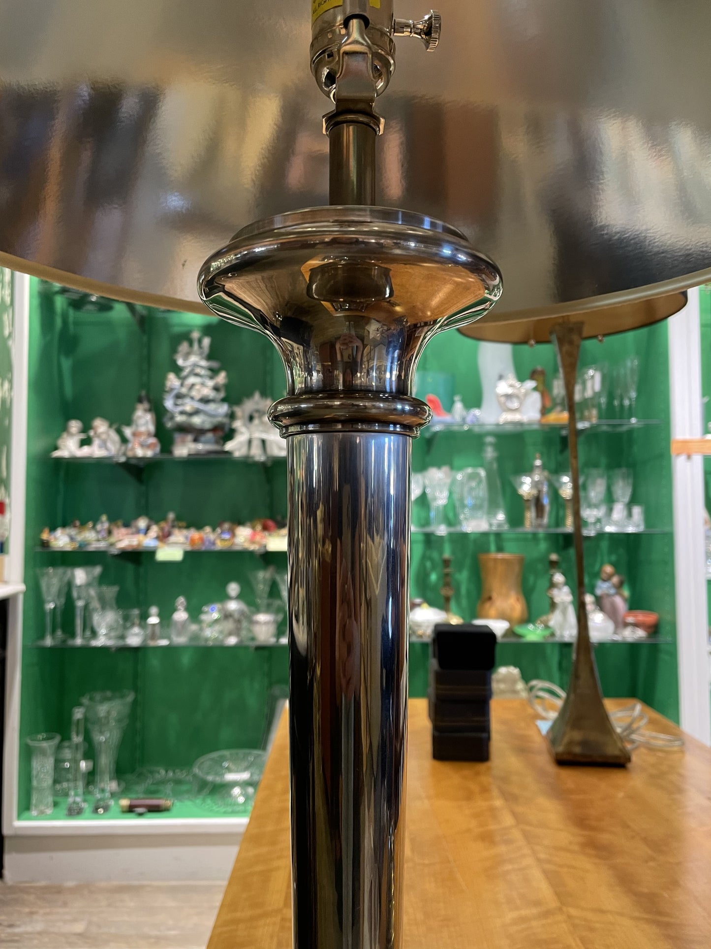 Pair of Chapman Nickel Column Lamps (7K4PPL)