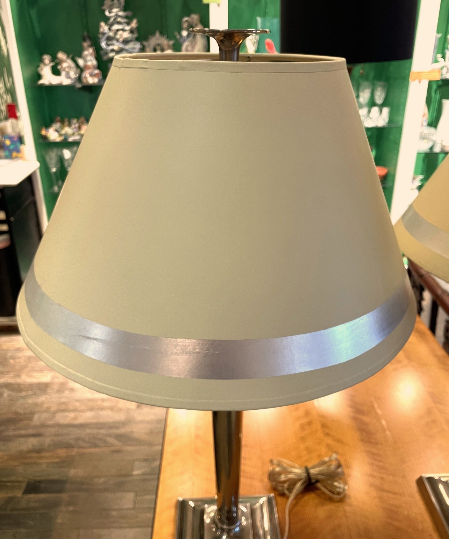 Pair of Chapman Nickel Column Lamps (7K4PPL)