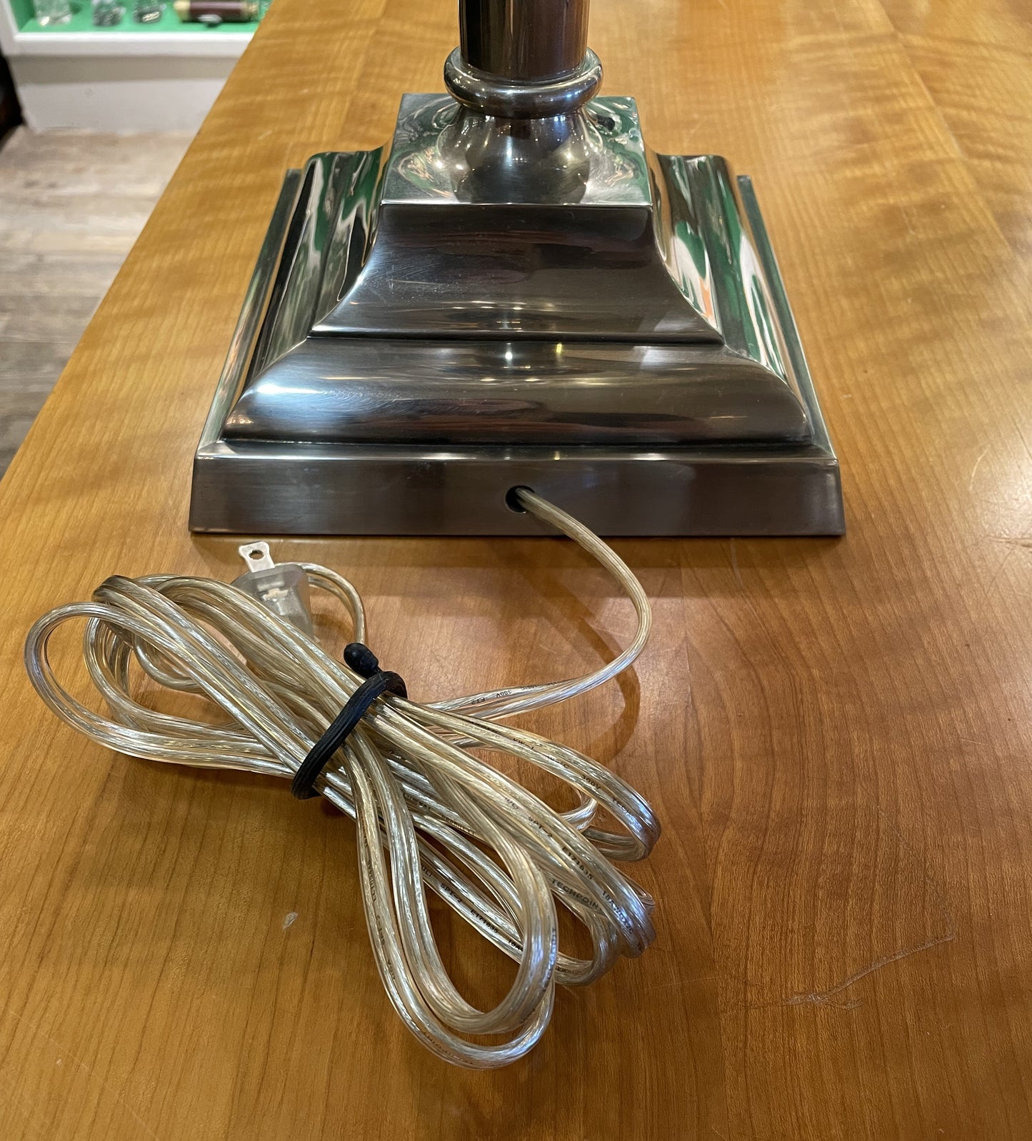 Pair of Chapman Nickel Column Lamps (7K4PPL)