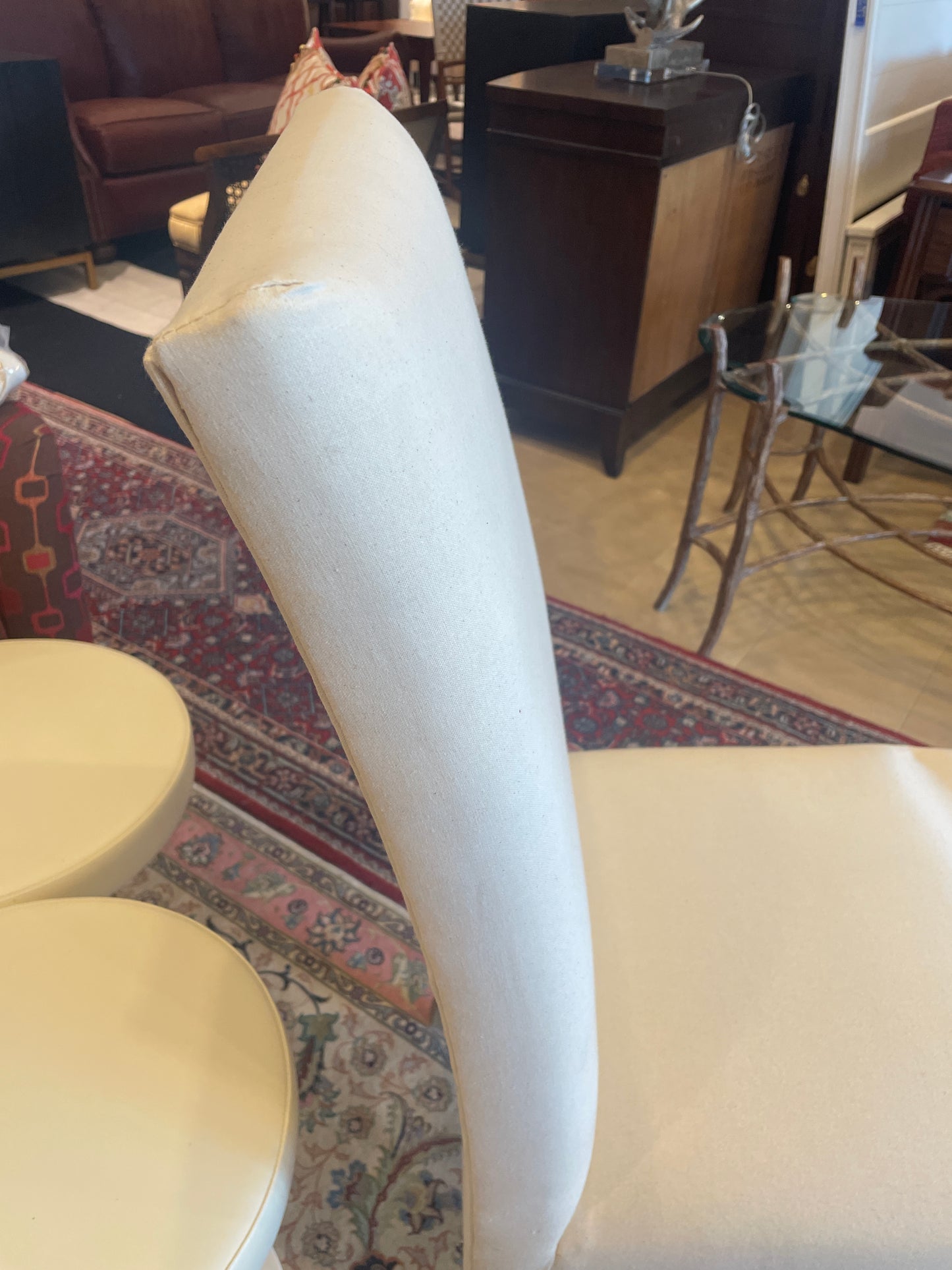 8 Custom Linen Slipcovered Parsons Chairs, AS IS (0A900G)