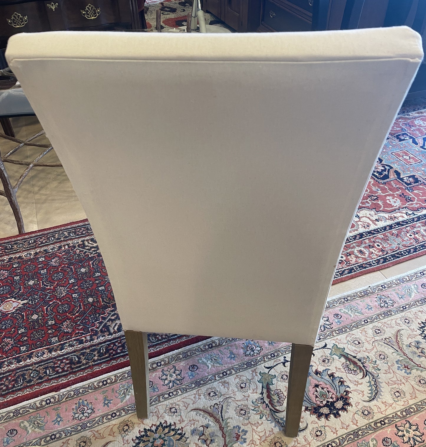 8 Custom Linen Slipcovered Parsons Chairs, AS IS (0A900G)