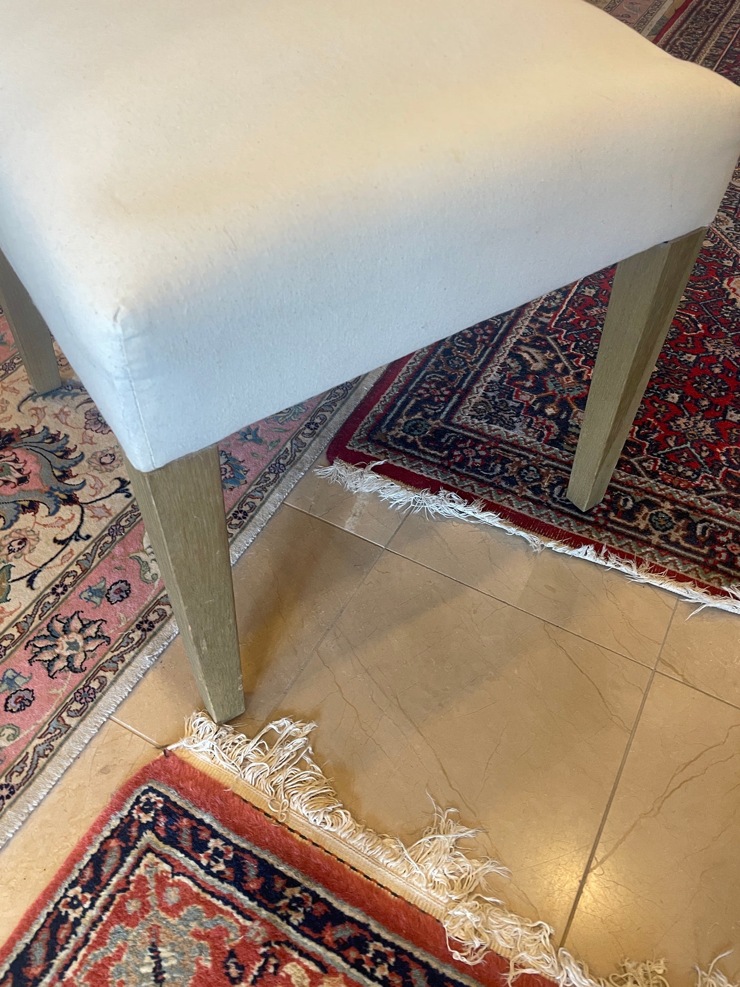 8 Custom Linen Slipcovered Parsons Chairs, AS IS (0A900G)