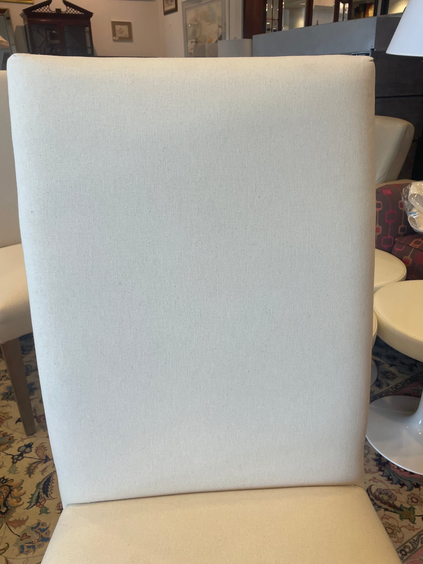 8 Custom Linen Slipcovered Parsons Chairs, AS IS (0A900G)