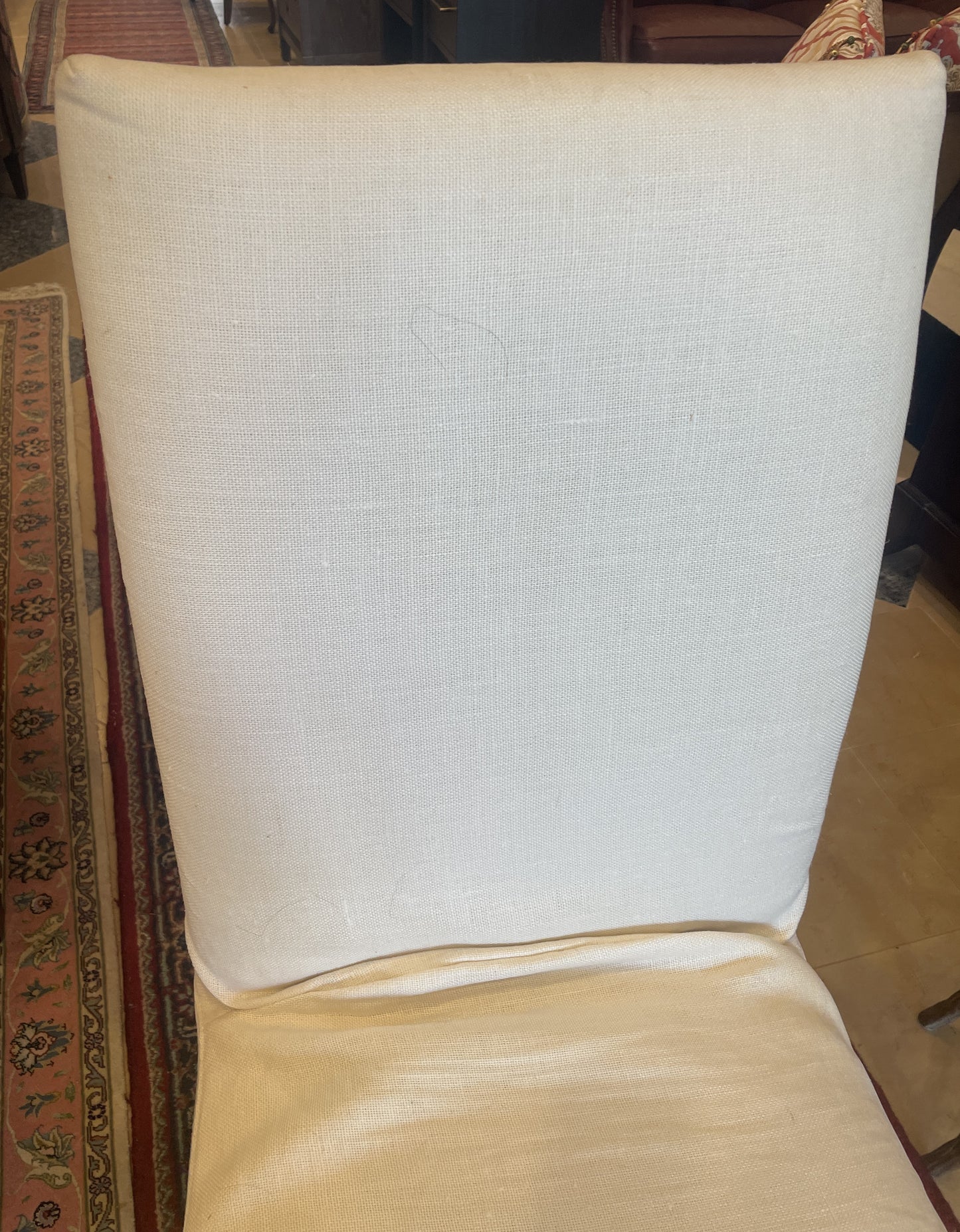 8 Custom Linen Slipcovered Parsons Chairs, AS IS (0A900G)