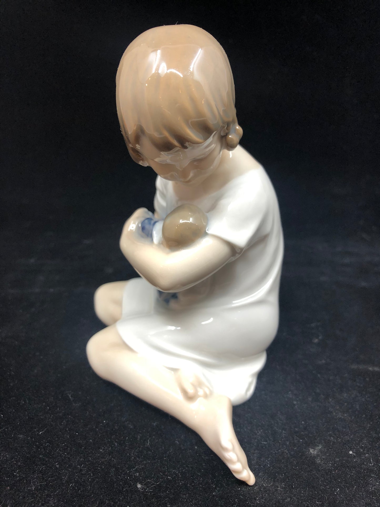 Royal Copenhagen Girl Holding Doll, #1938 (19542)