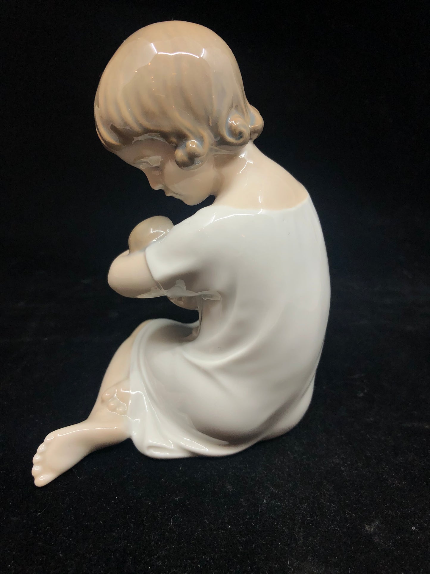 Royal Copenhagen Girl Holding Doll, #1938 (19542)