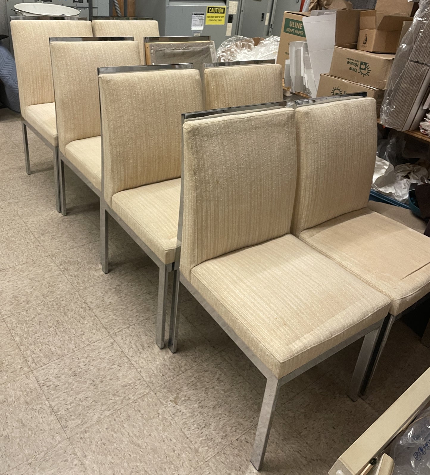Design Institute of America Milo Baughman Chrome Dining Chairs, AS IS (0A900I)