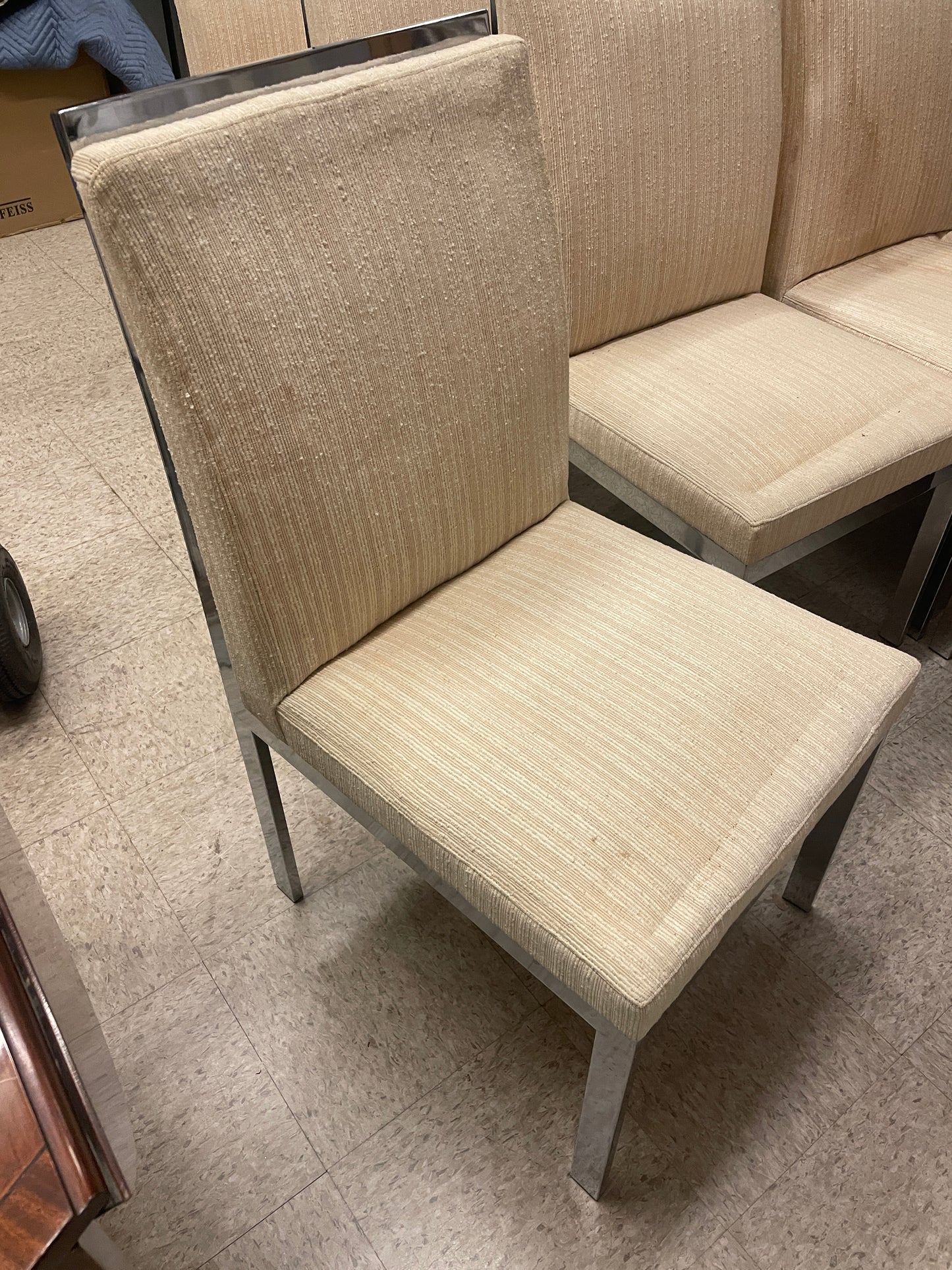 Design Institute of America Milo Baughman Chrome Dining Chairs, AS IS (0A900I)