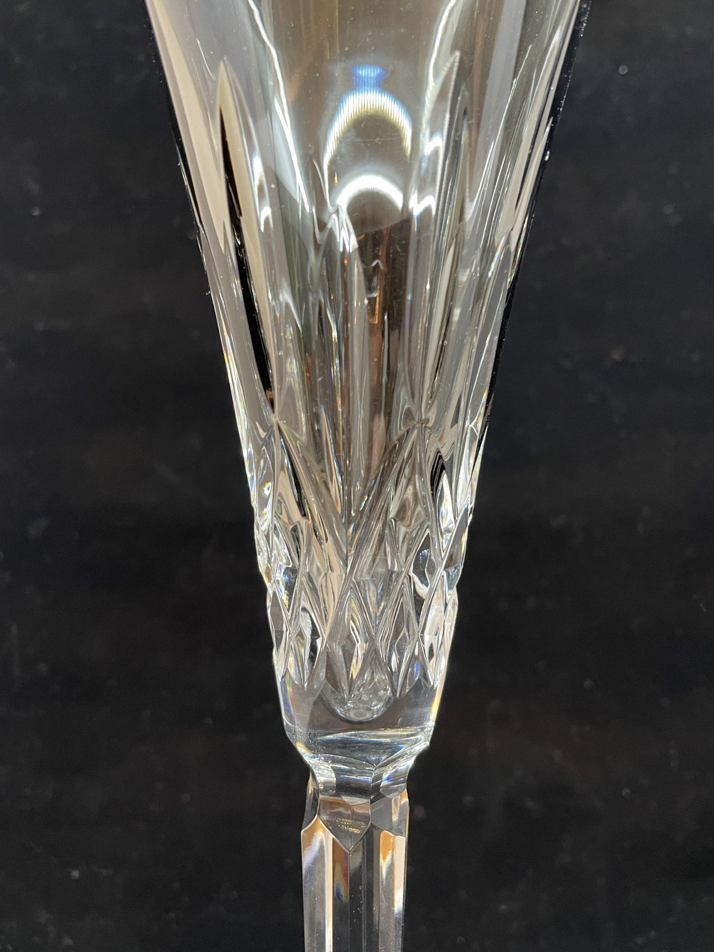 Pair of Waterford Lismore POPS Smoky Topaz Champagne Flutes (00N006)