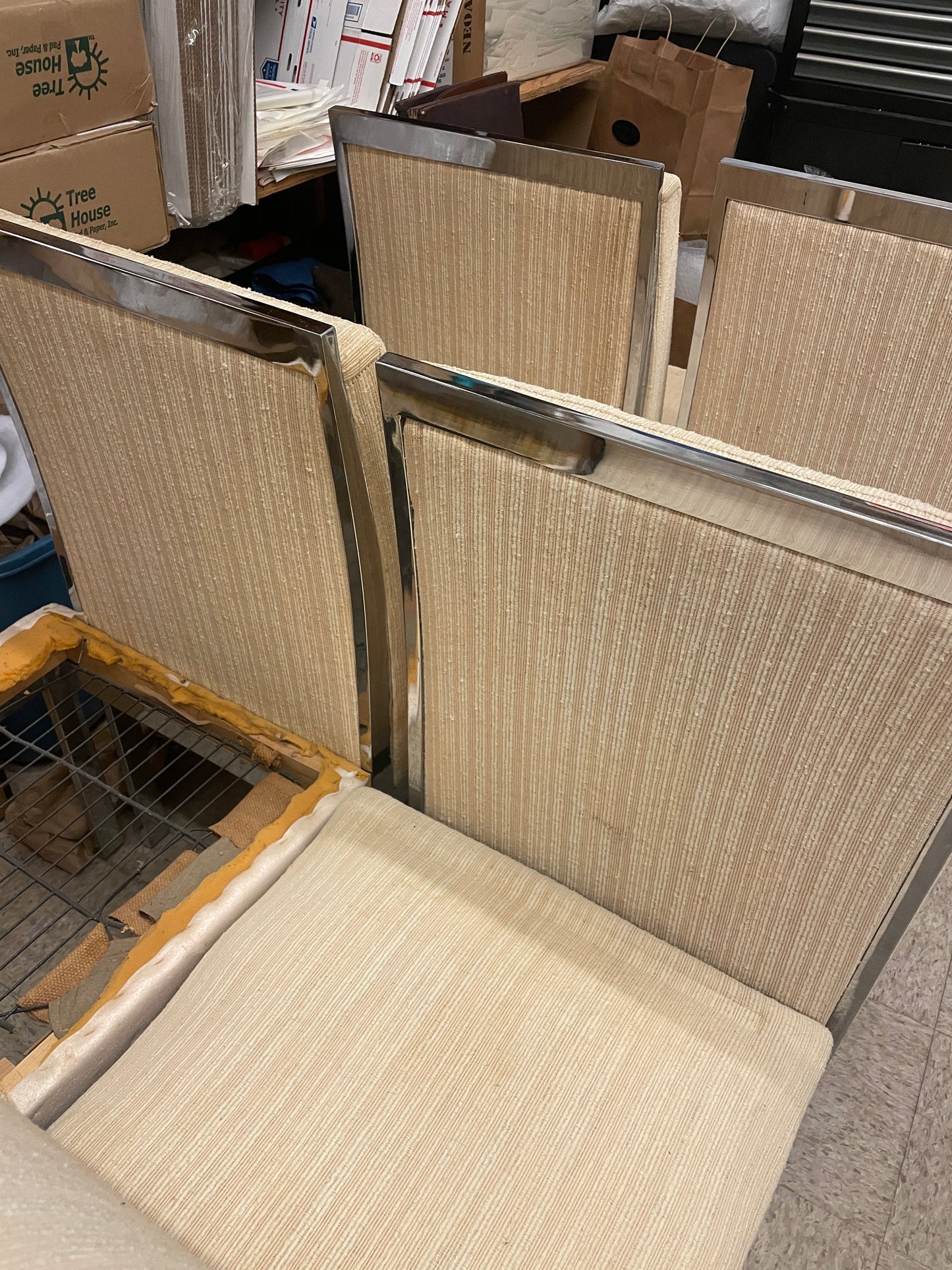 Design Institute of America Milo Baughman Chrome Dining Chairs, AS IS (0A900I)