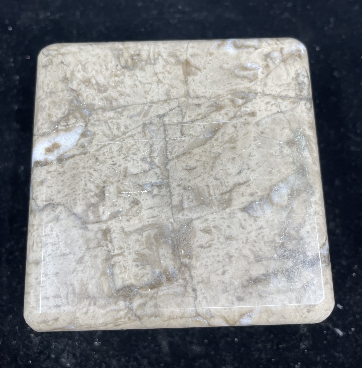 Hugh Acton Megaforms Pedestal, Brown Marble Square (08E01C)