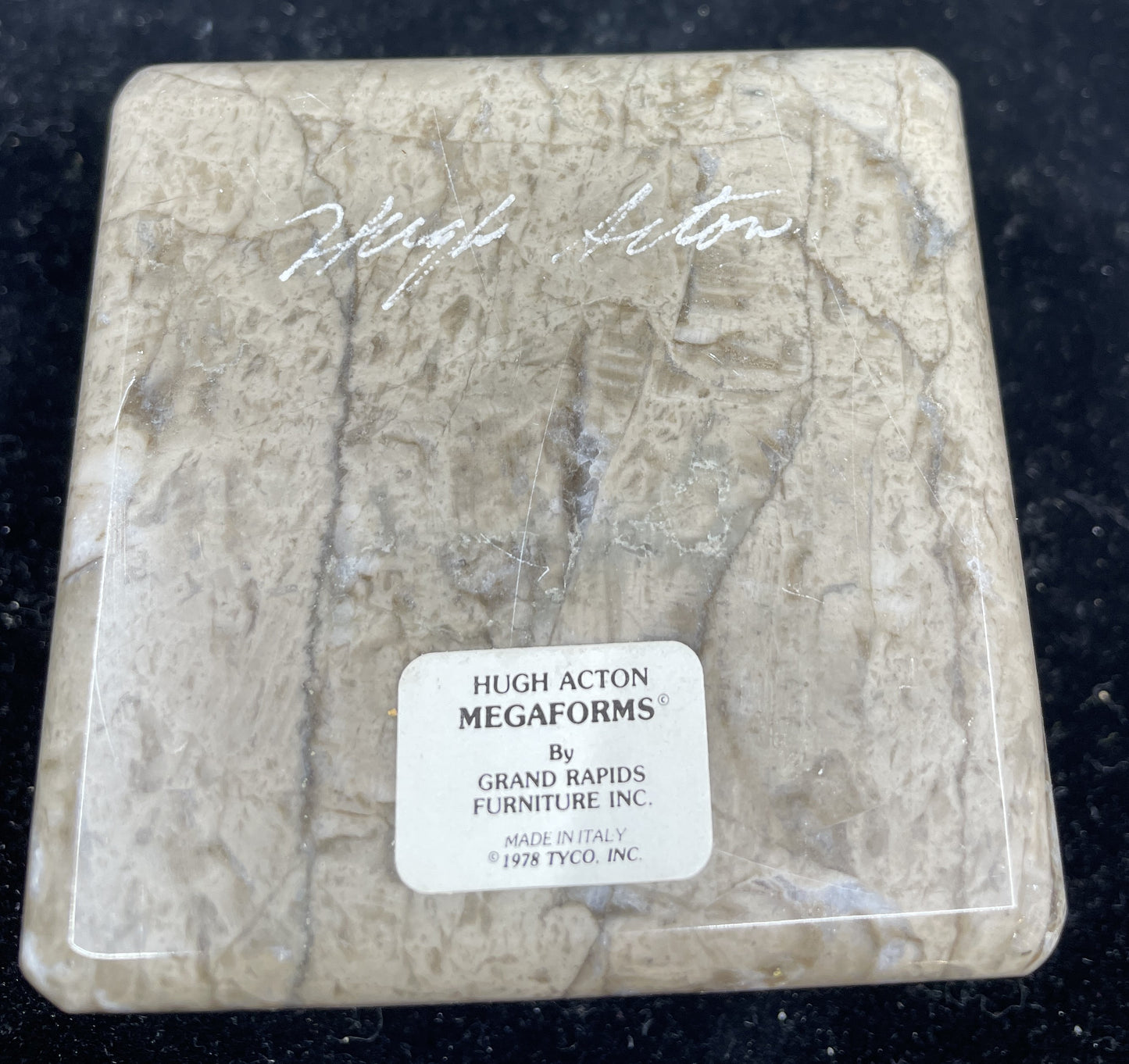 Hugh Acton Megaforms Pedestal, Brown Marble Square (08E01C)