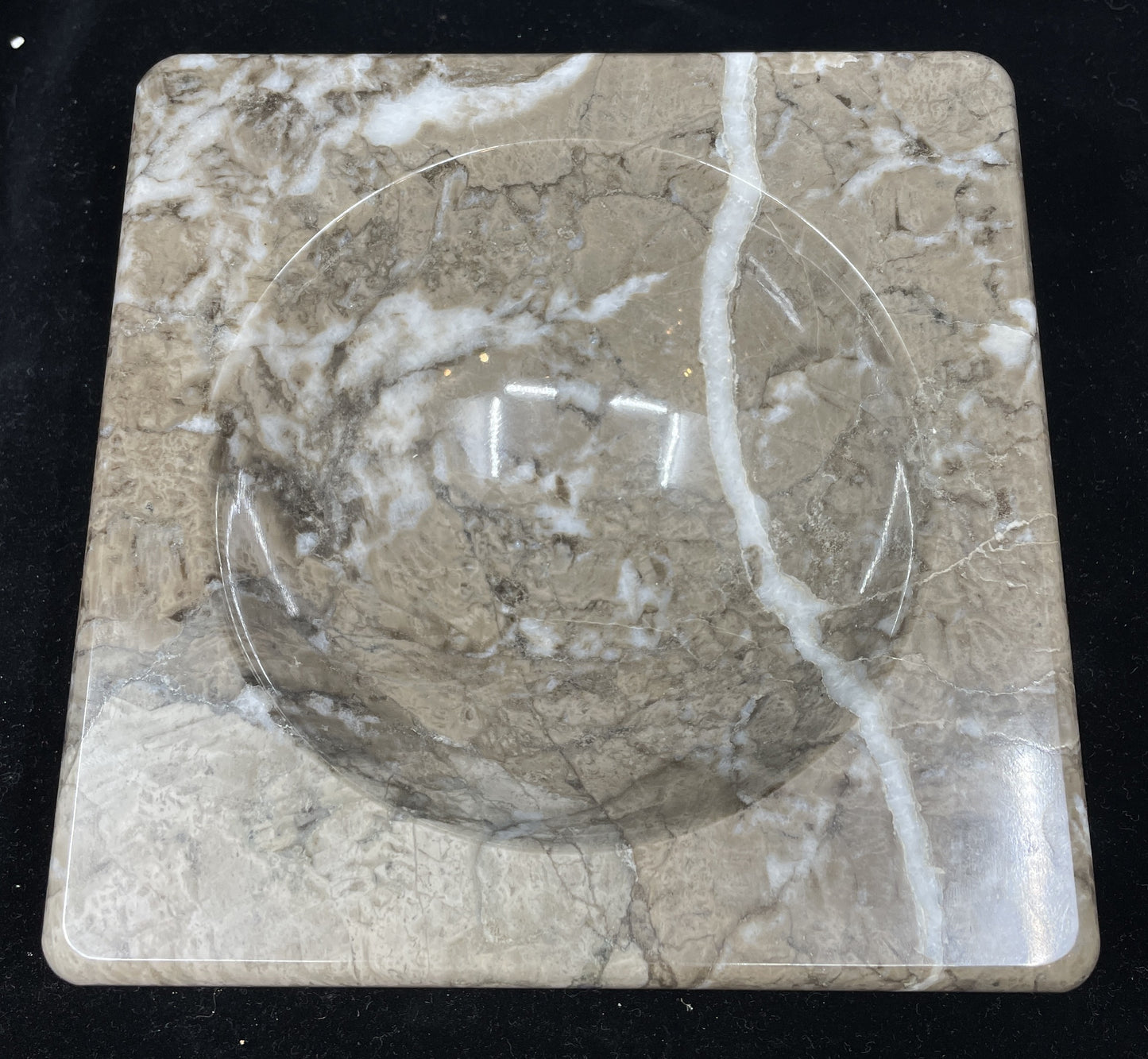 Hugh Acton Megaforms Brown Marble Bowl (08E01D)