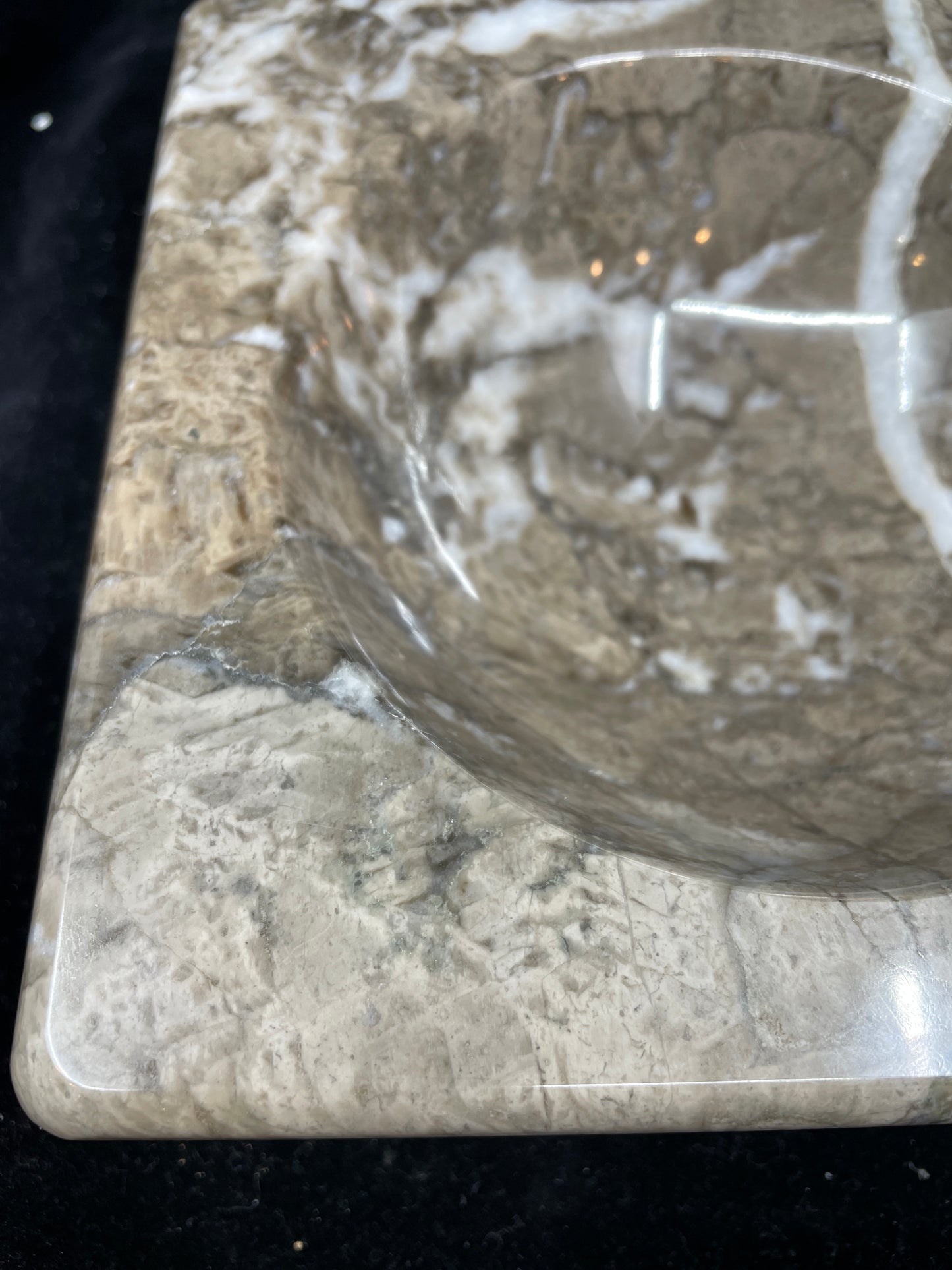 Hugh Acton Megaforms Brown Marble Bowl (08E01D)