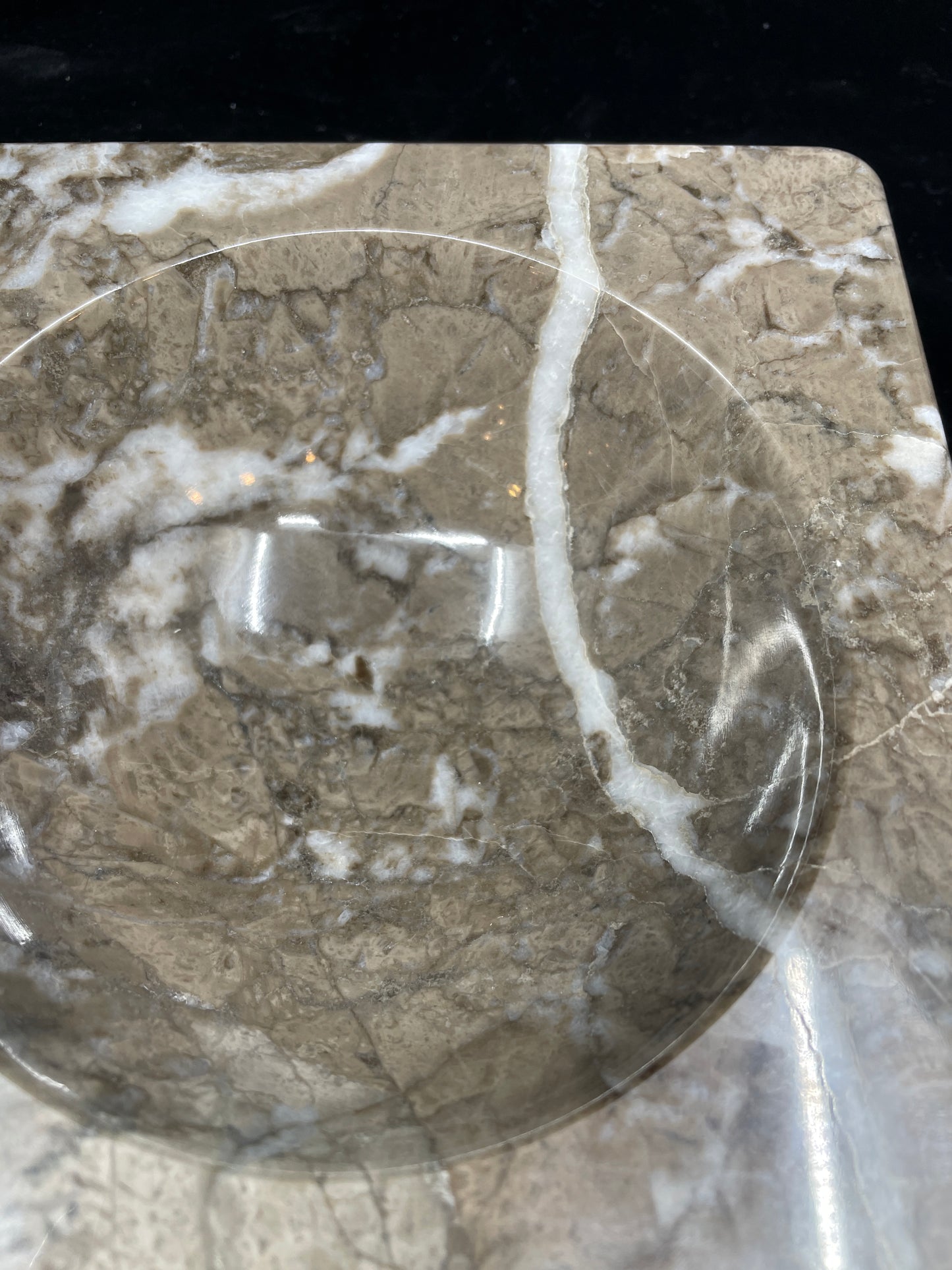 Hugh Acton Megaforms Brown Marble Bowl (08E01D)