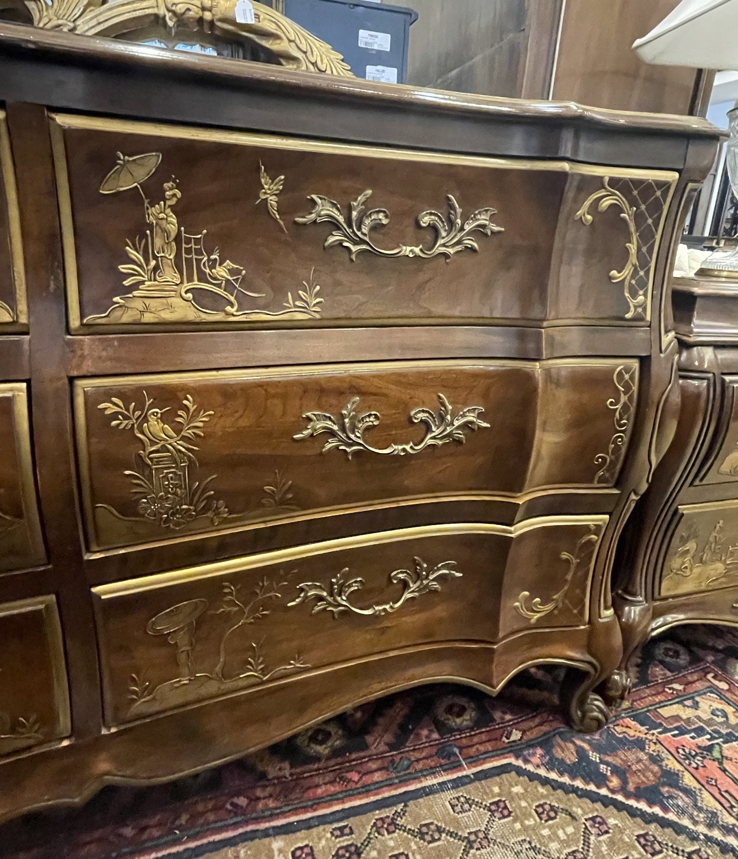 White Furniture Company Chinoiserie Bedroom Suite, AS IS (0JO007)