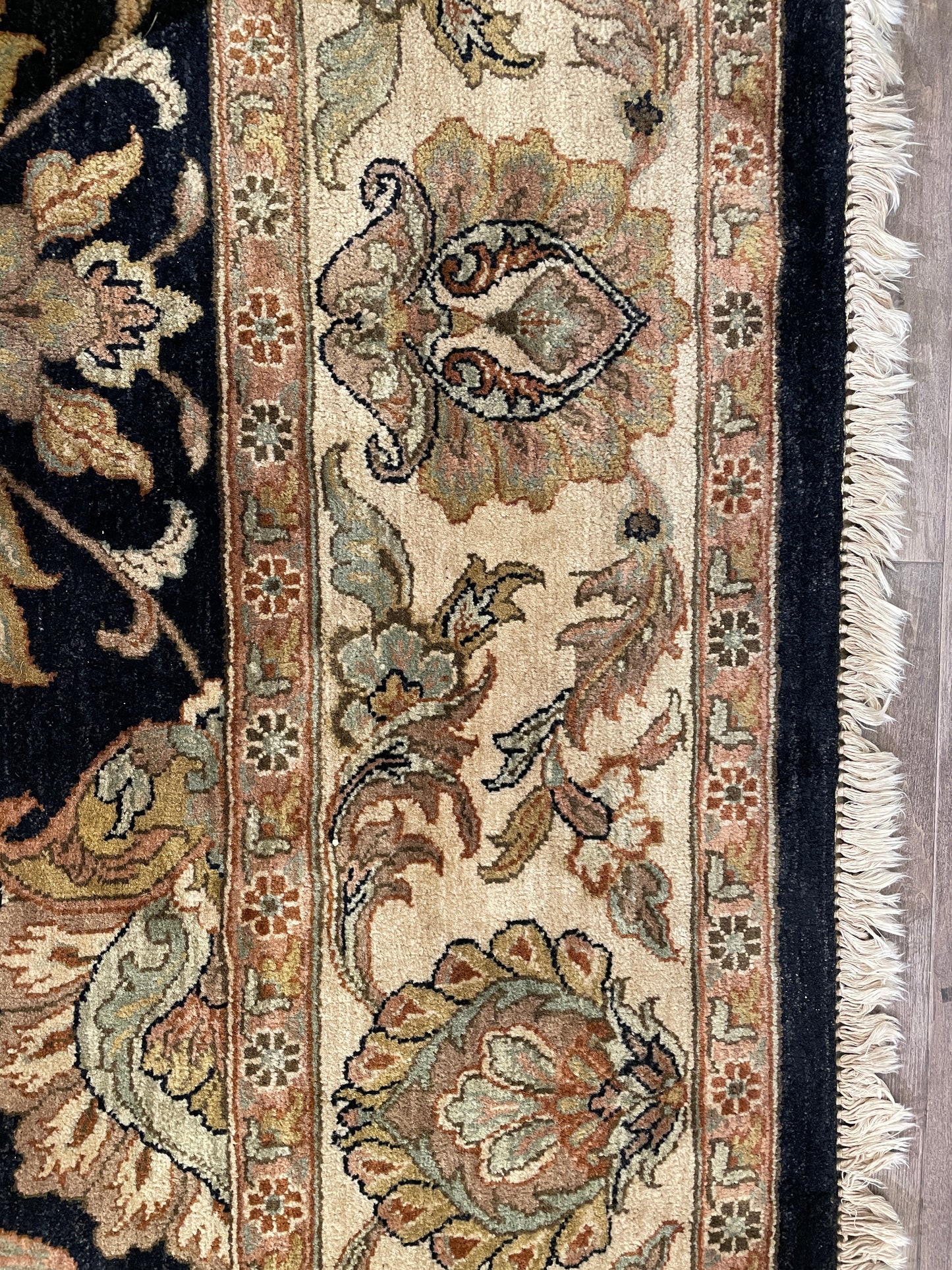 Hand Knotted/Loomed Green and Black Rug (11.6x8.9) (0BP001)