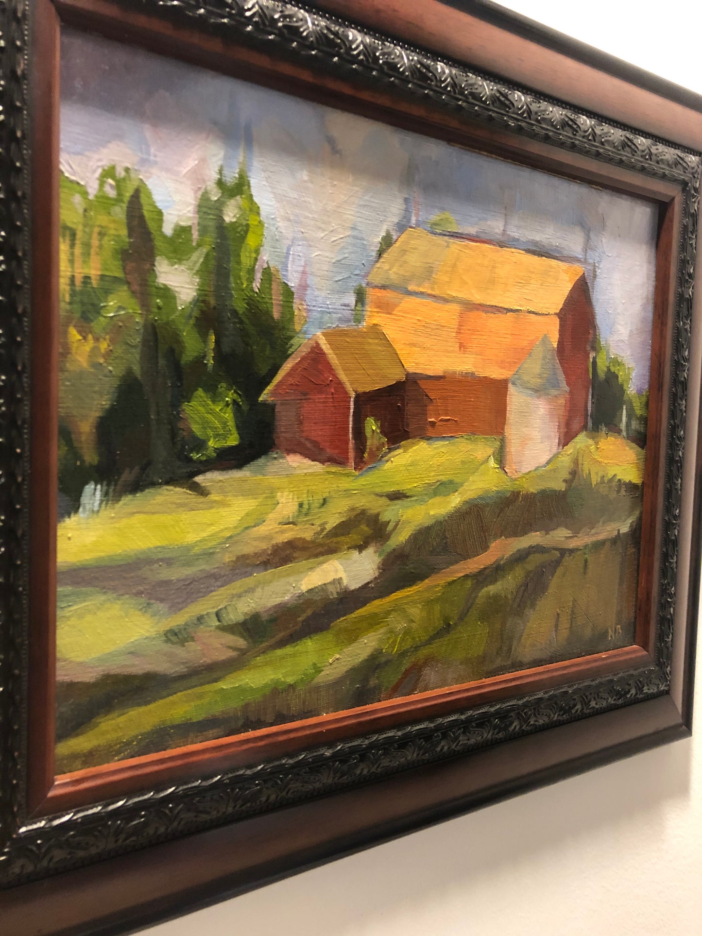 Nora Boedecker Farm Scene Oil On Canvas (20767)