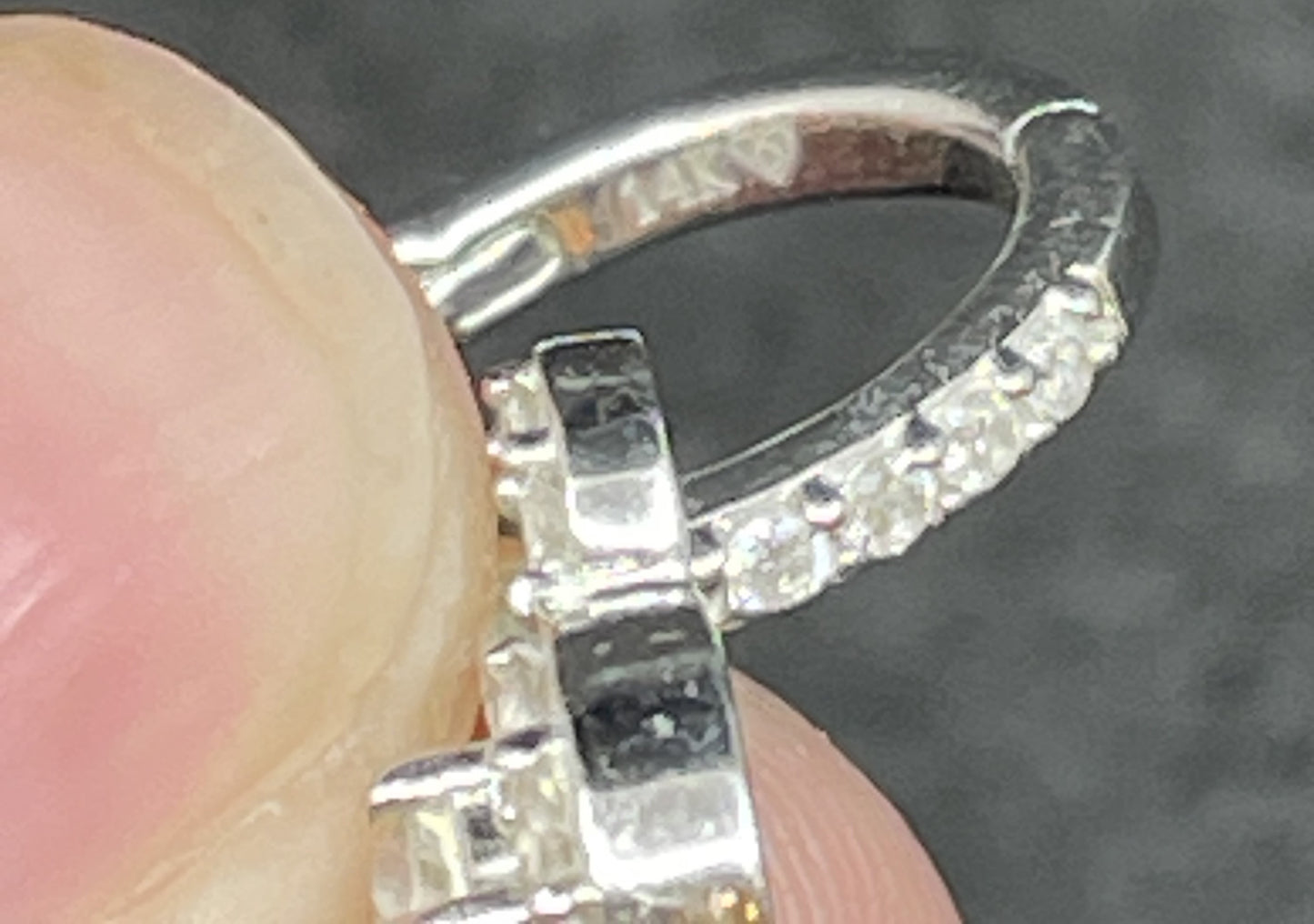 14K White Gold and 5/8 Diamond TW Doorknocker Earrings (01401I)