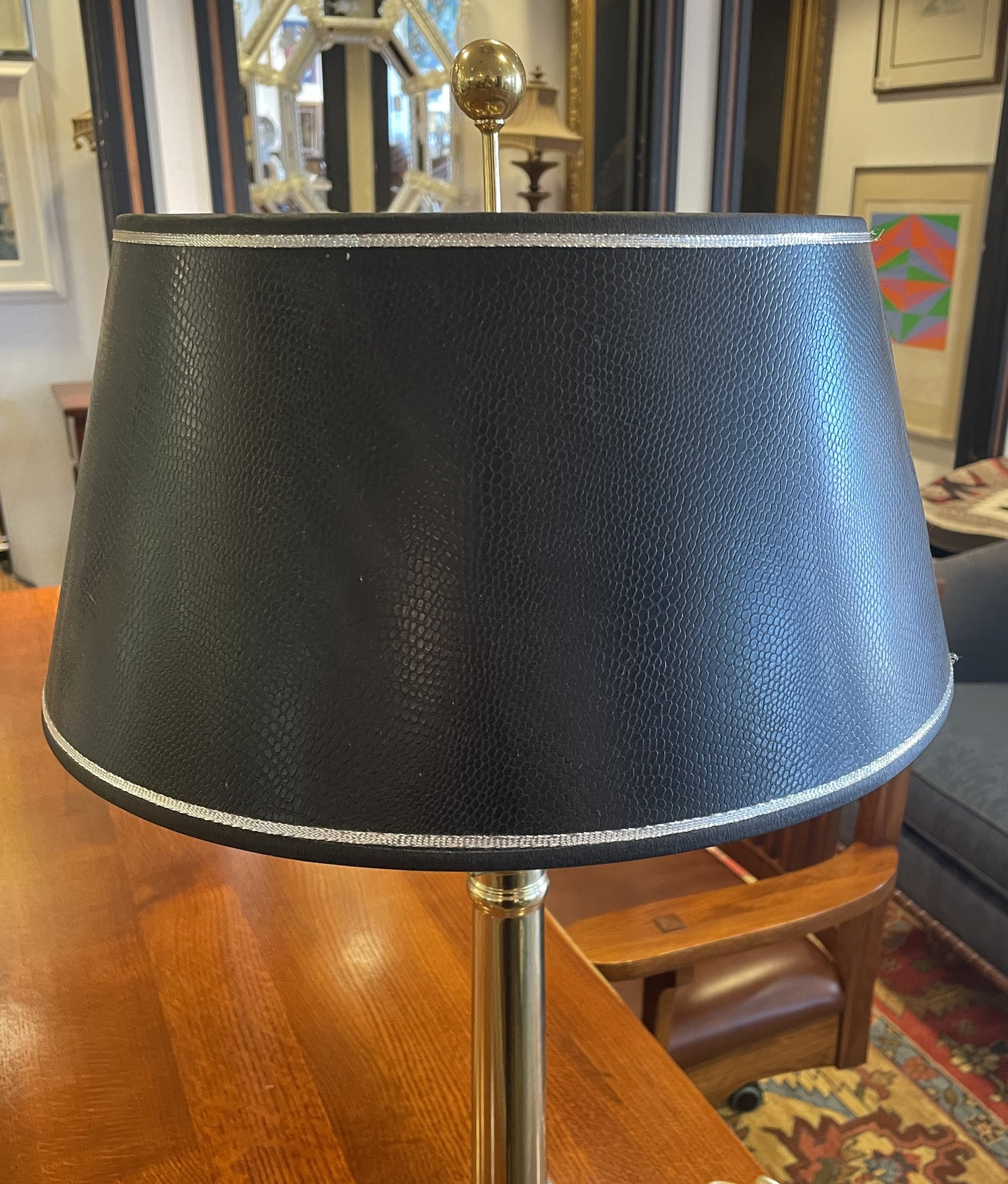 Regency Style Brass and Faux Marble Lamp (0F8005)