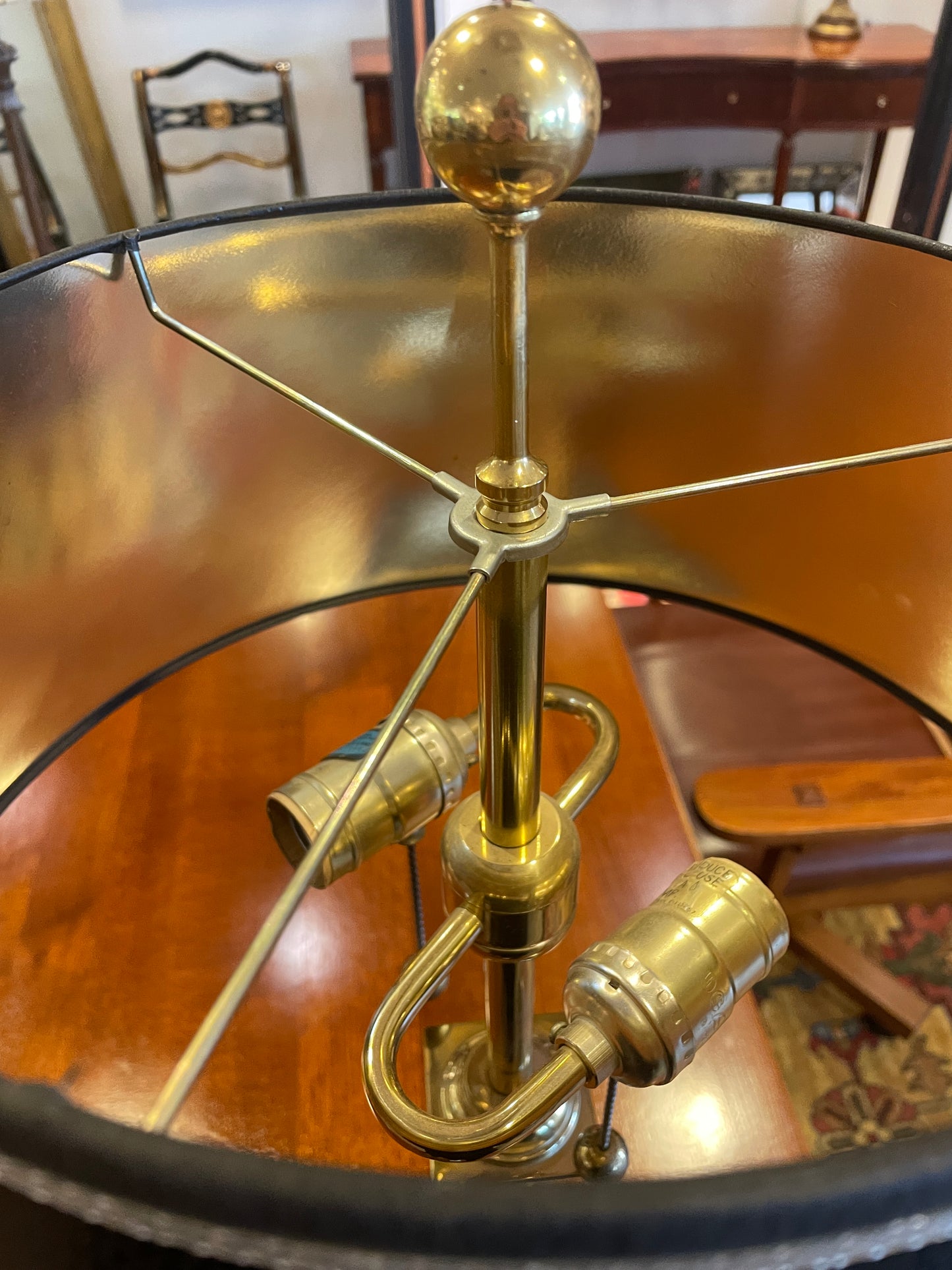 Regency Style Brass and Faux Marble Lamp (0F8005)