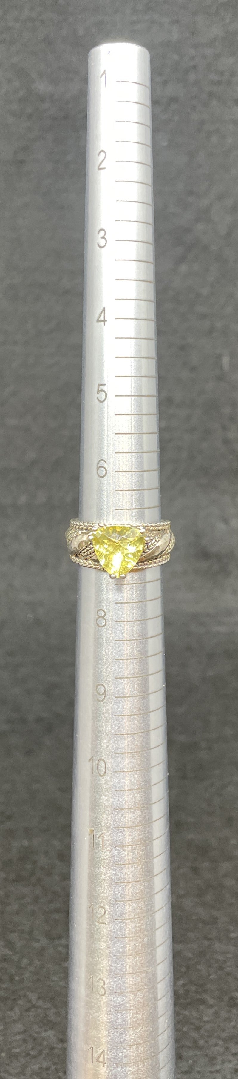 Jai Yellow Sapphire and Sterling Ring (014018)