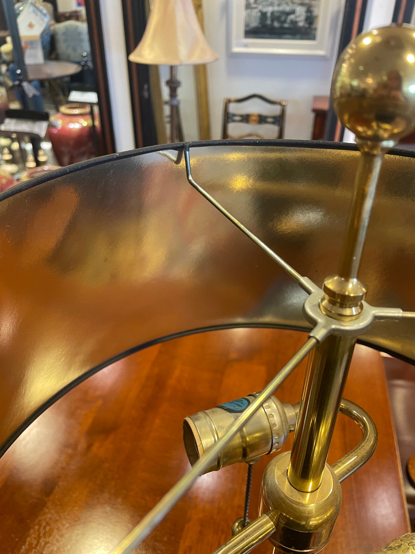 Regency Style Brass and Faux Marble Lamp (0F8005)