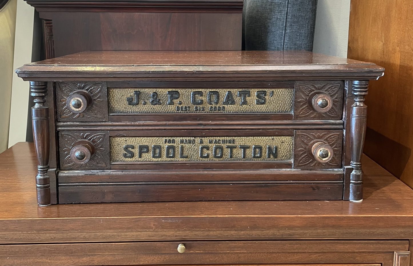 J. & P. Coats Two Drawer Spool Cabinet (059003)