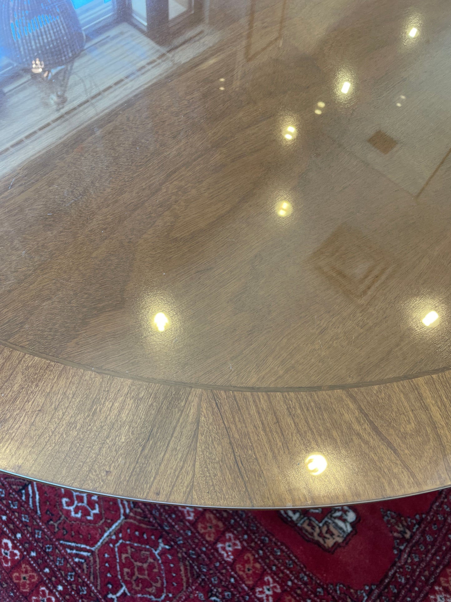 Mid Century Game Table and 4 Barrel Chairs, AS IS (0F8001)