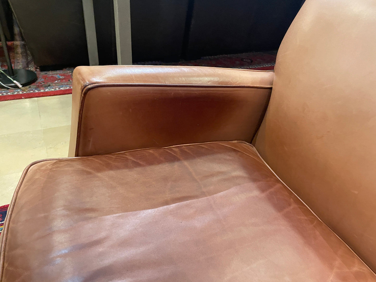 American Leather Studio Tight-back Sofa, AS IS (0JS002)