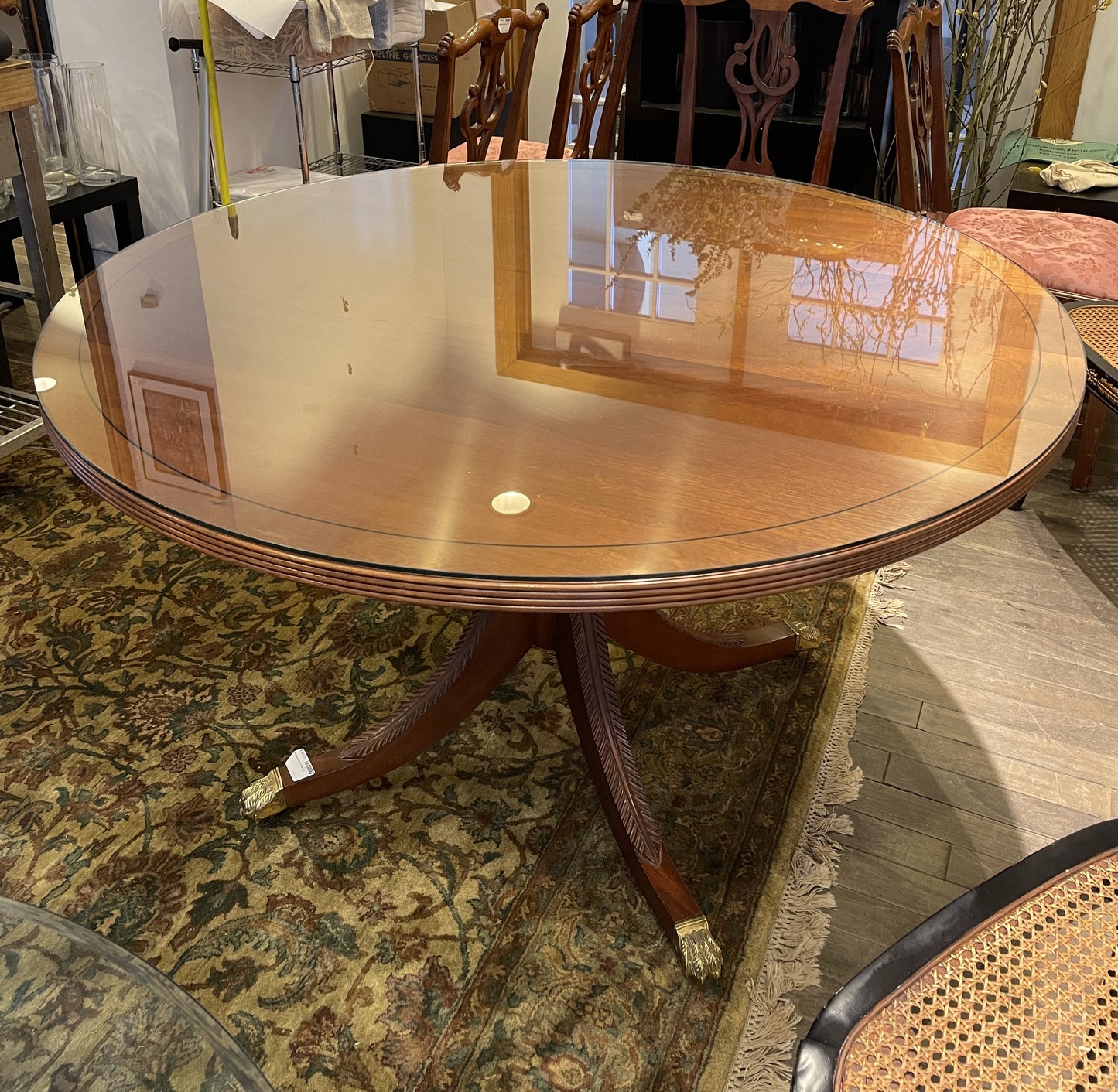 Maitland Smith Quatrefoil Fruitwood Display Cabinet