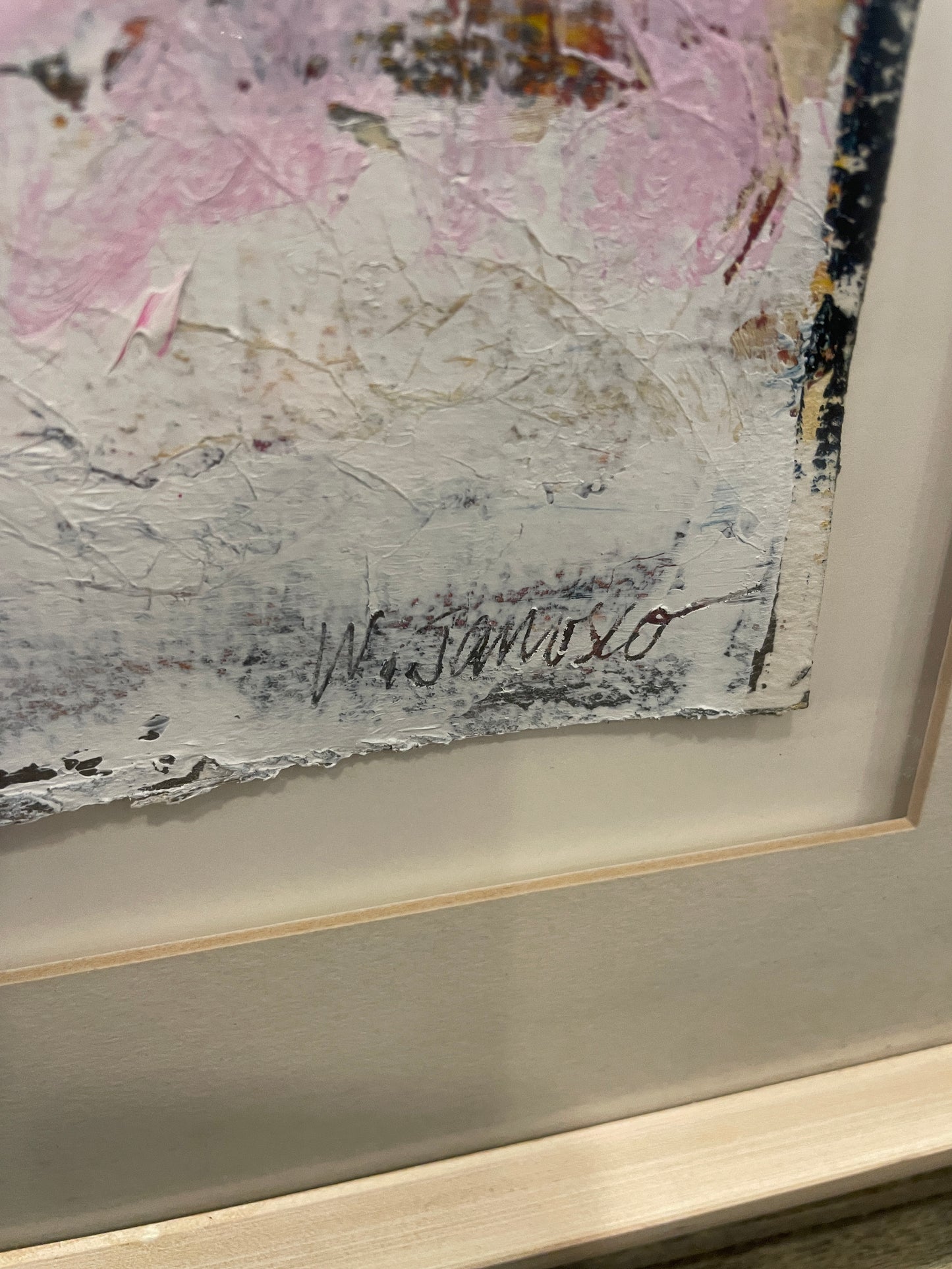 William Janosco Pink Abstract Untitled Multi Media Original (0ND00N)