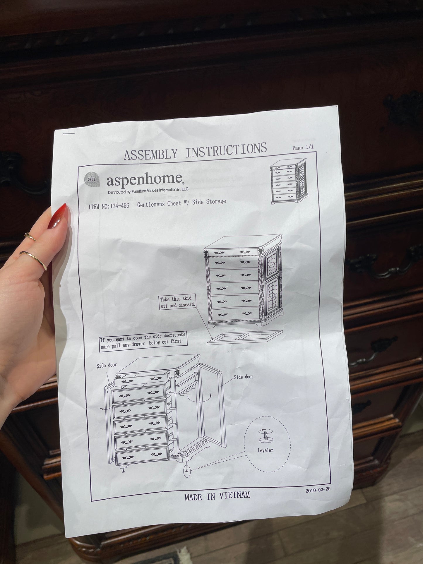 Aspenhome Dresser/Chest with Jewelry storage (02U00D)