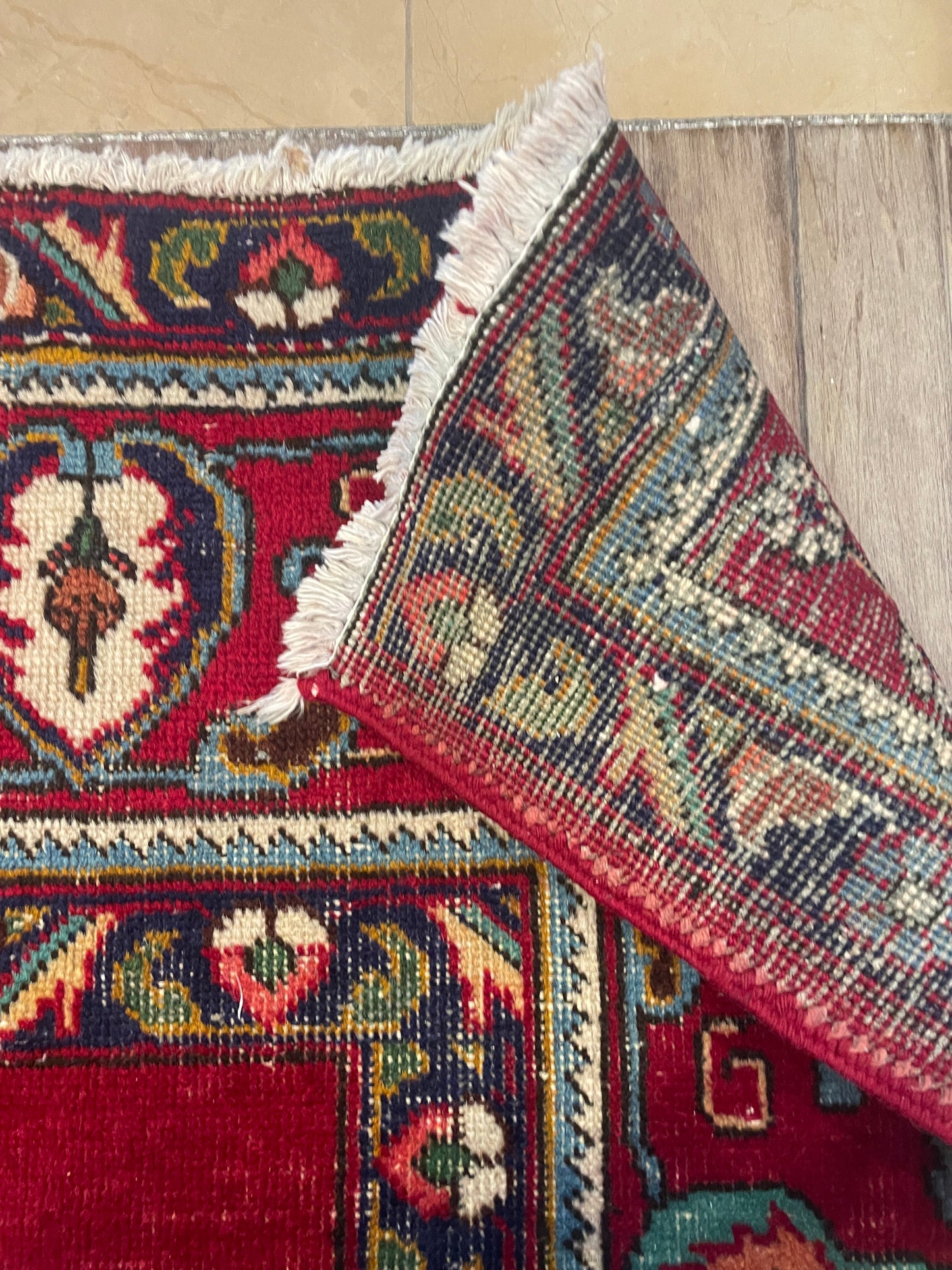 Antique Persian Wool 10'x6.75' Reds with Swirl and Center Medallion AS IS (0EY00A)