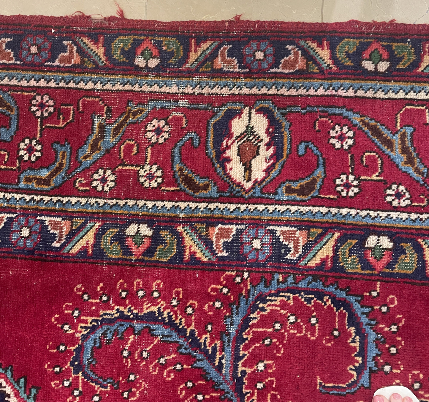 Antique Persian Wool 10'x6.75' Reds with Swirl and Center Medallion AS IS (0EY00A)