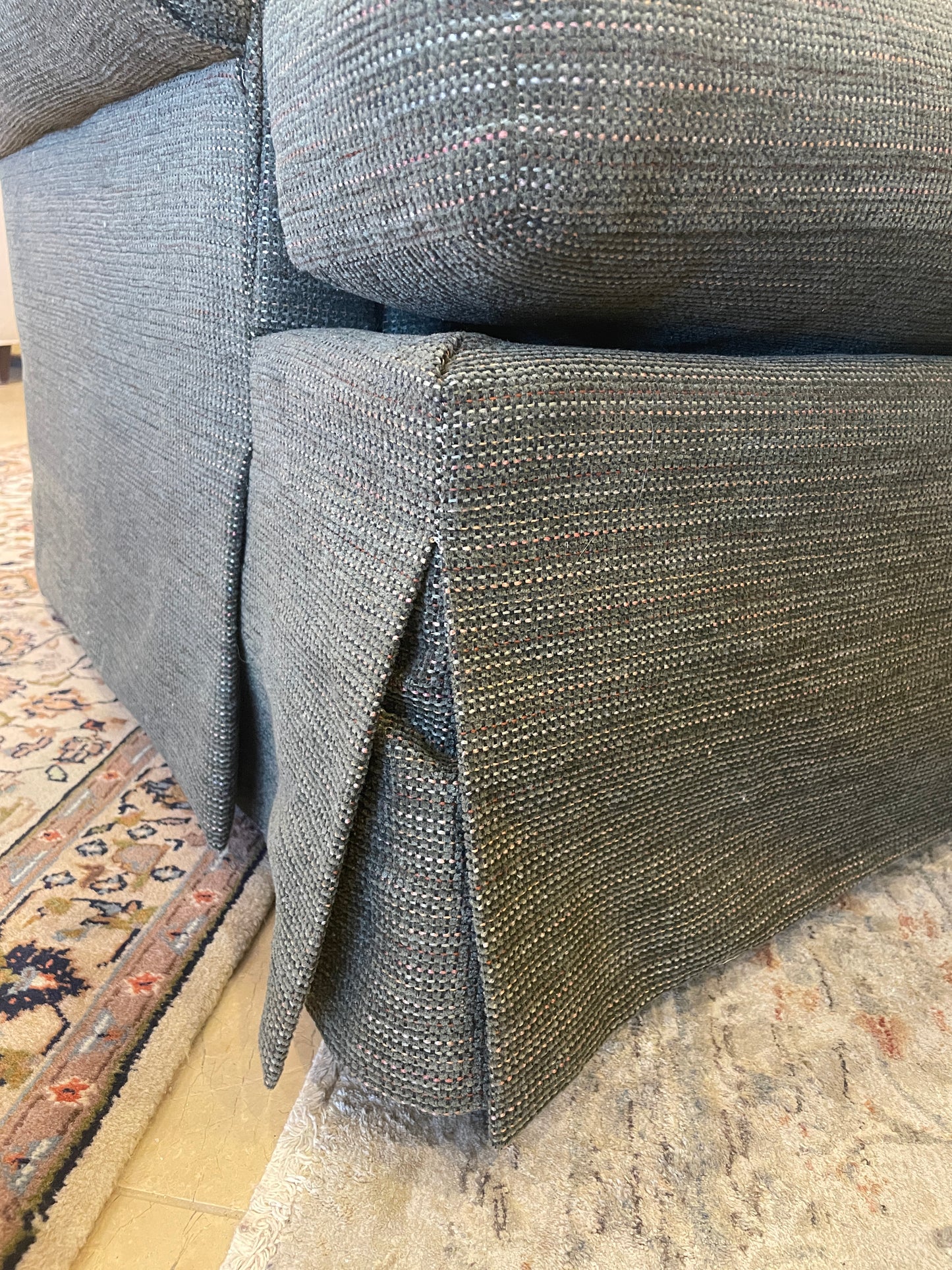 Green Upholstered Occasional Chair and Ottoman (0BZ008)