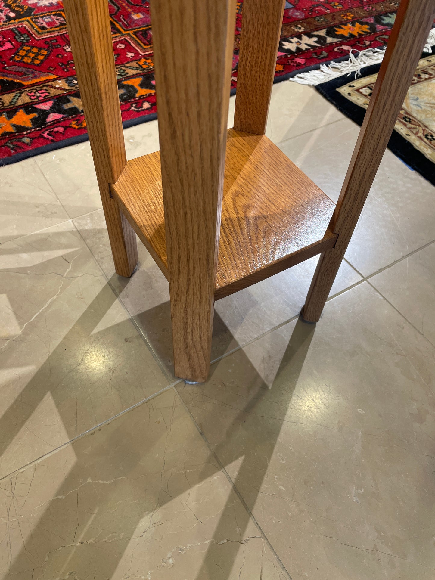 Oak Plant Stand/Pedestal with Slate Insert Top (0JV001)