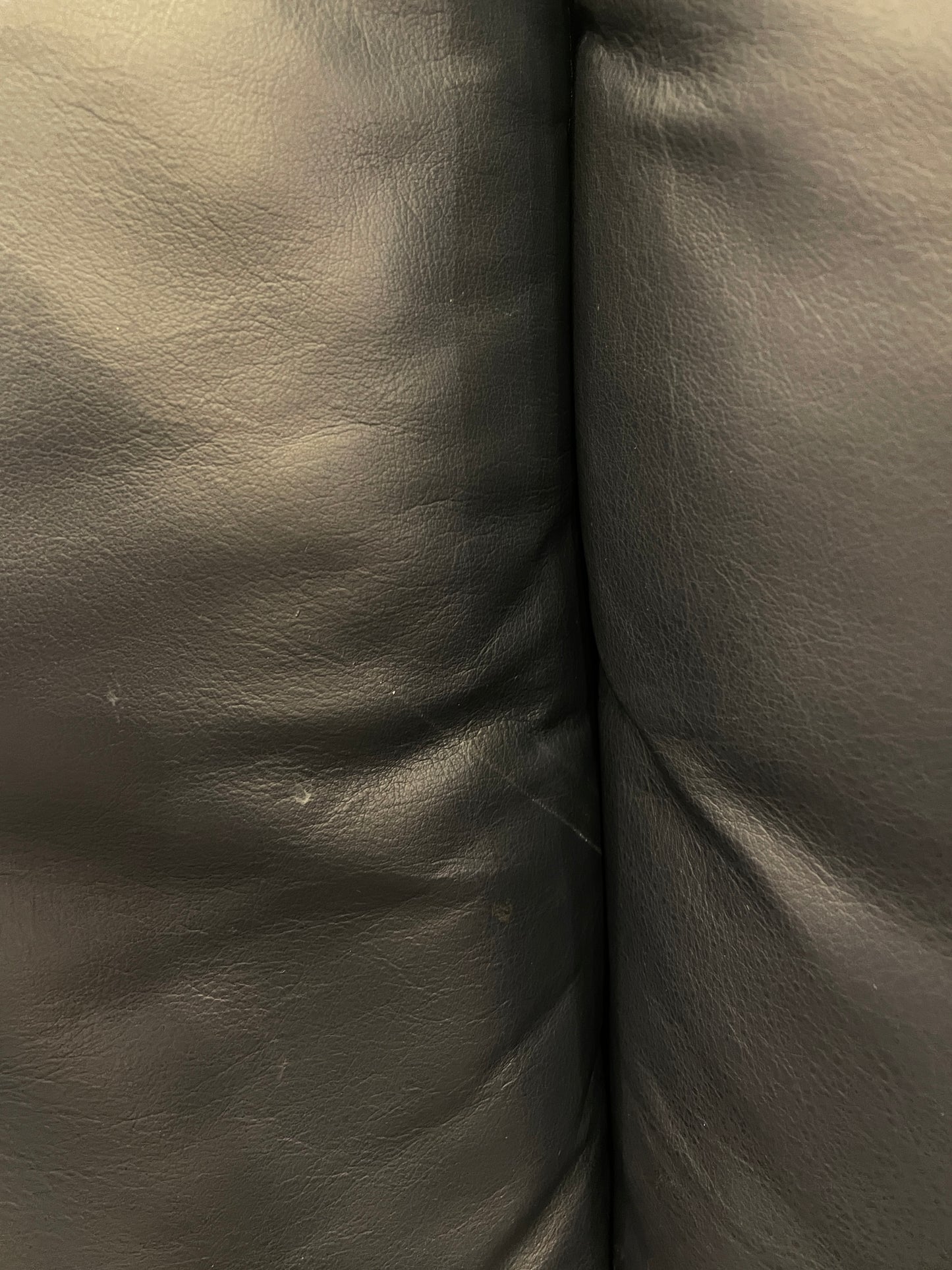 Navy Blue Leather Sectional, AS IS (0FA001)