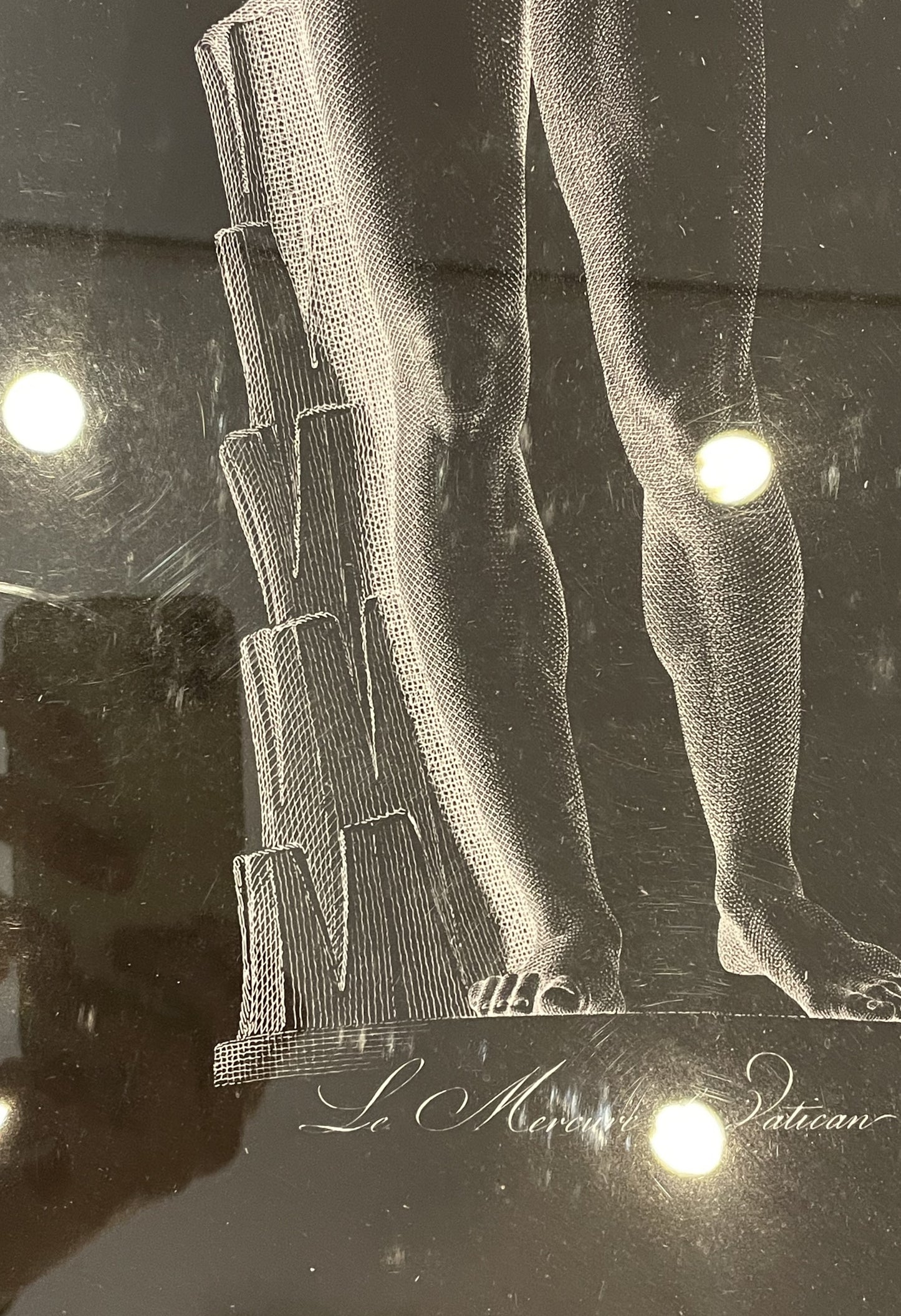 Restoration Hardware "Engraving of Greek Male Nude 2 - Black" Print (J6L9EG)