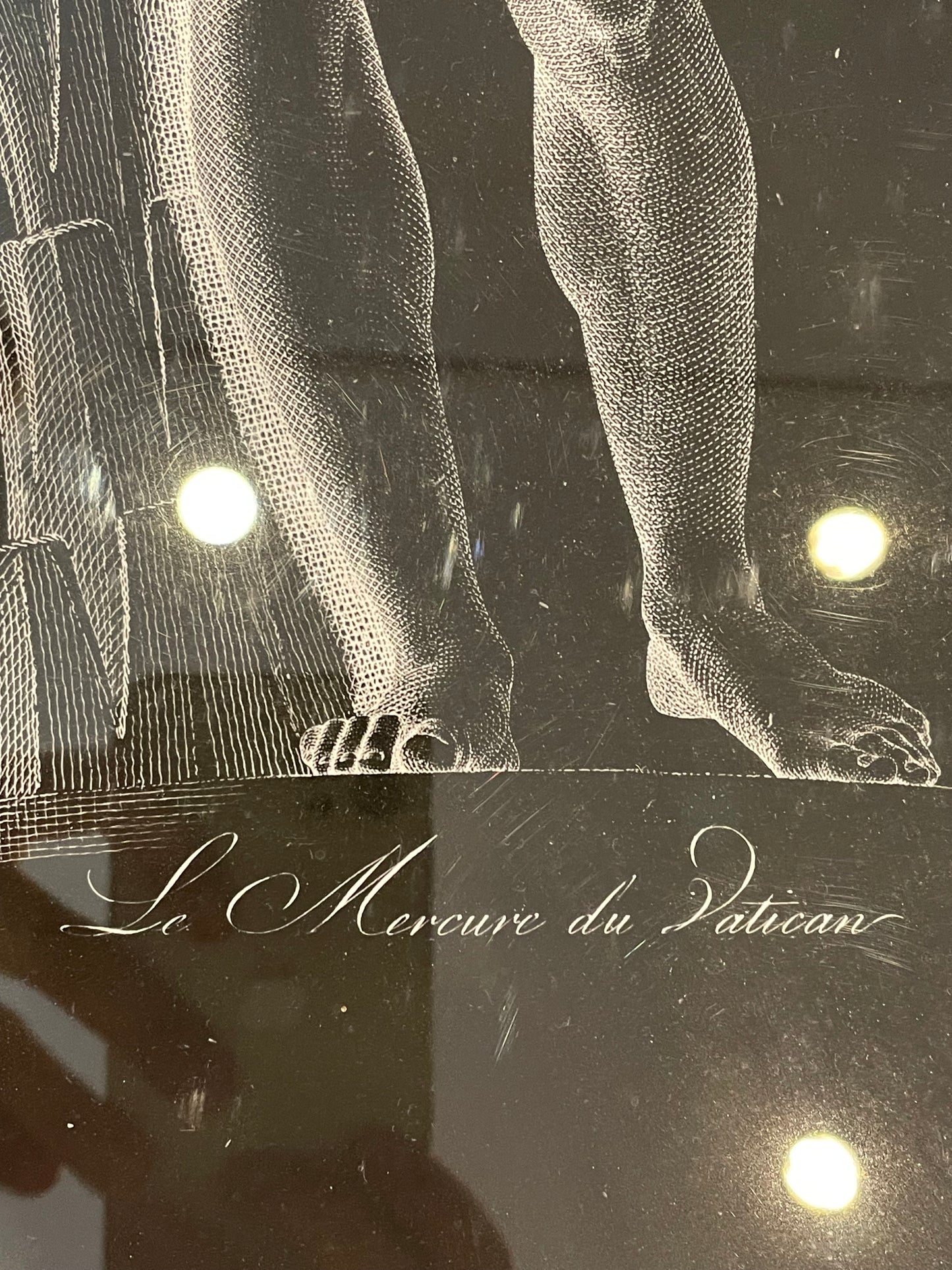 Restoration Hardware "Engraving of Greek Male Nude 2 - Black" Print (J6L9EG)