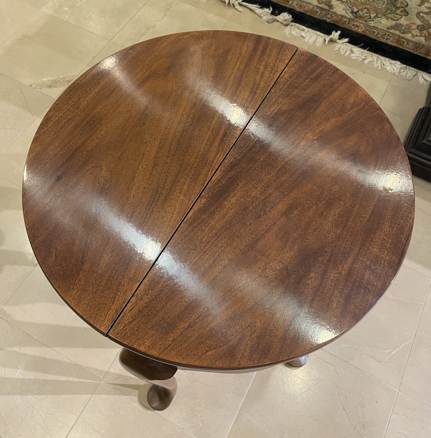 Baker Burled Demilune Flip Top Table, Small (0FB003)