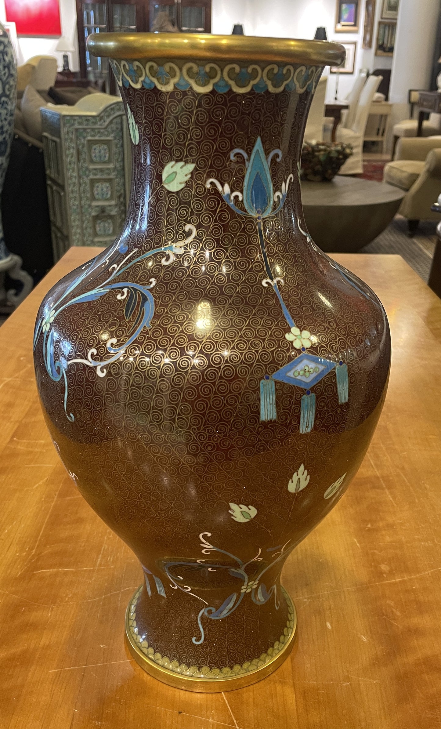 Mid Century Cloisonné Vase (0FE001)