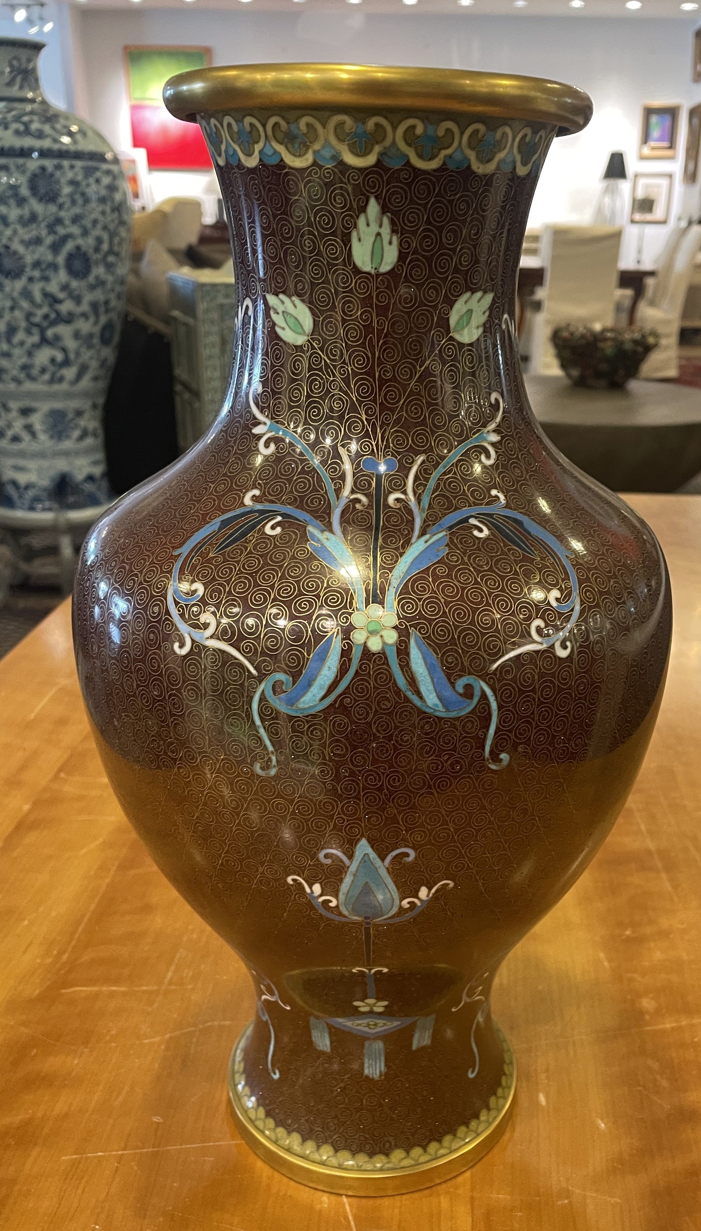 Mid Century Cloisonné Vase (0FE001)