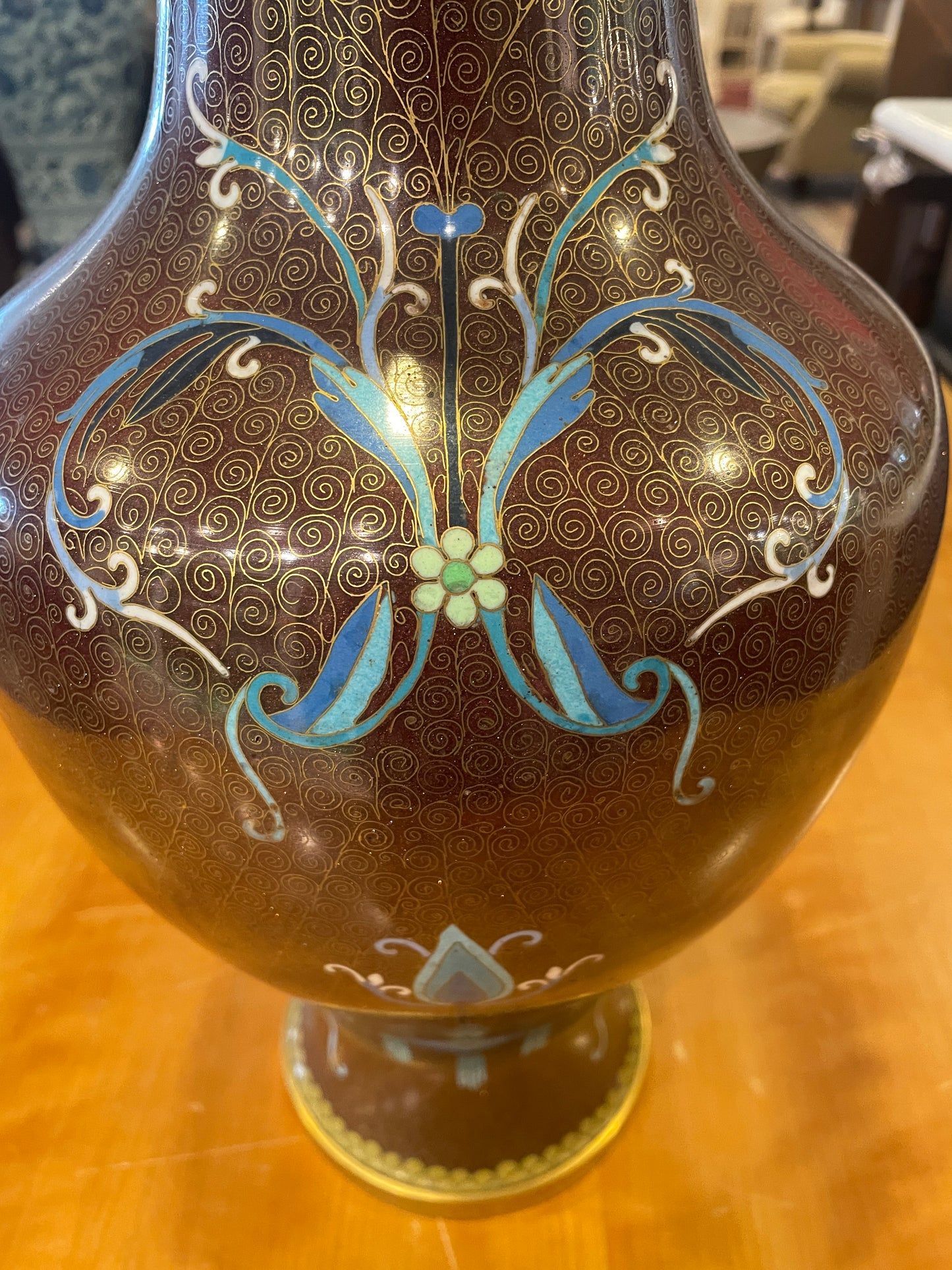 Mid Century Cloisonné Vase (0FE001)