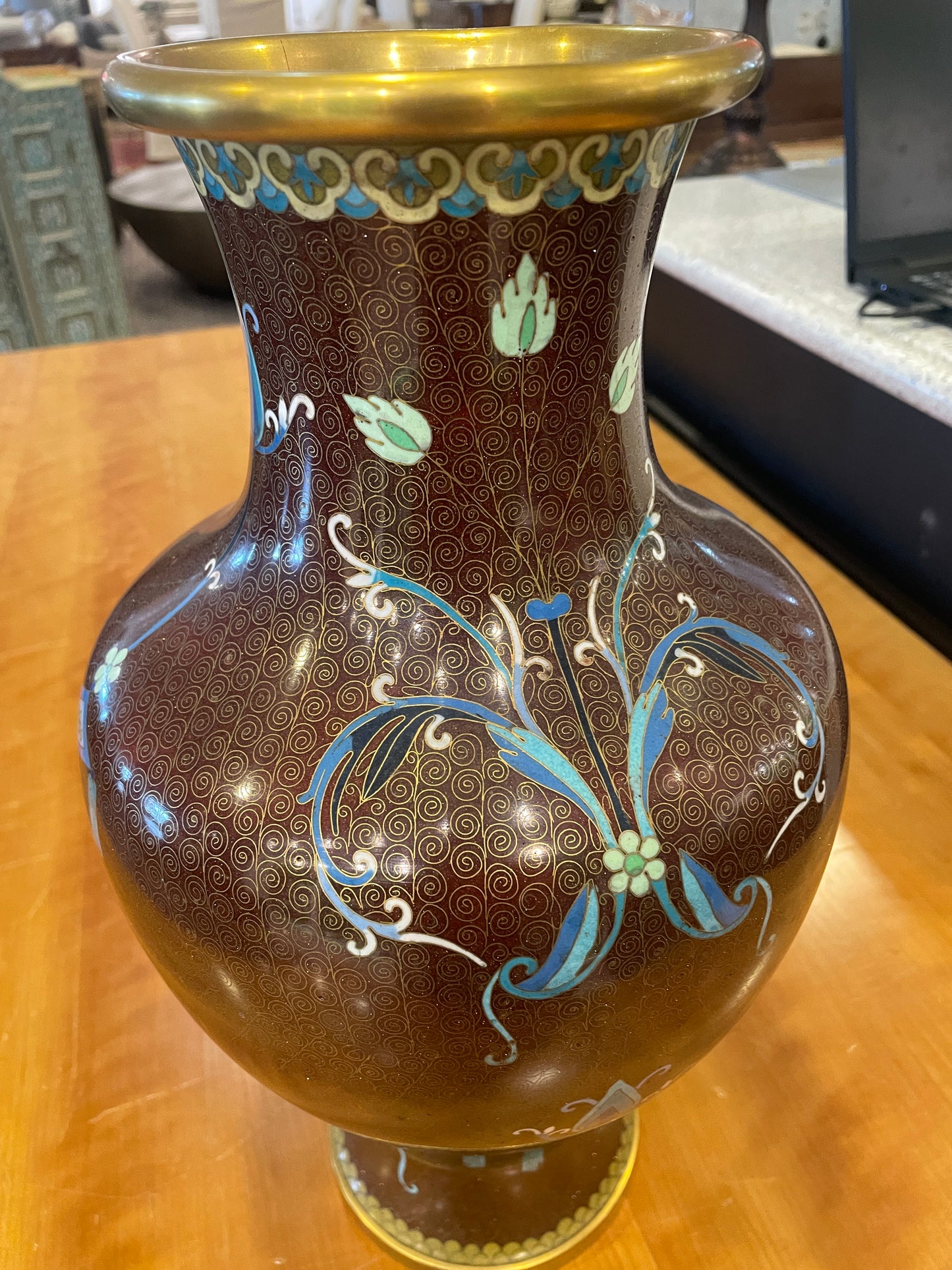 Mid Century Cloisonné Vase (0FE001)