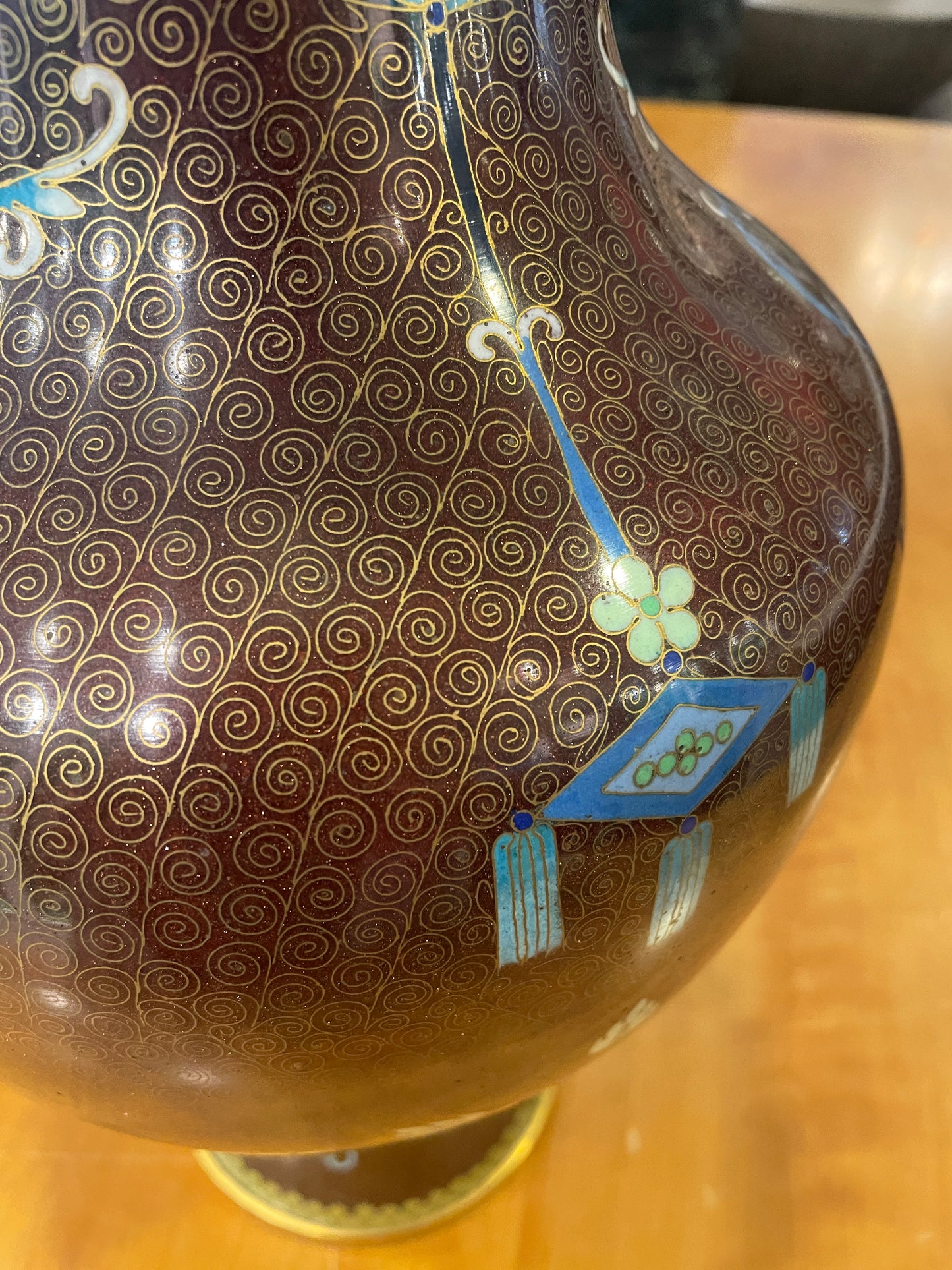 Mid Century Cloisonné Vase (0FE001)