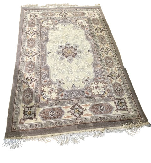 Hand Knotted Wool 4x6 Rug, Grays (0FH004)
