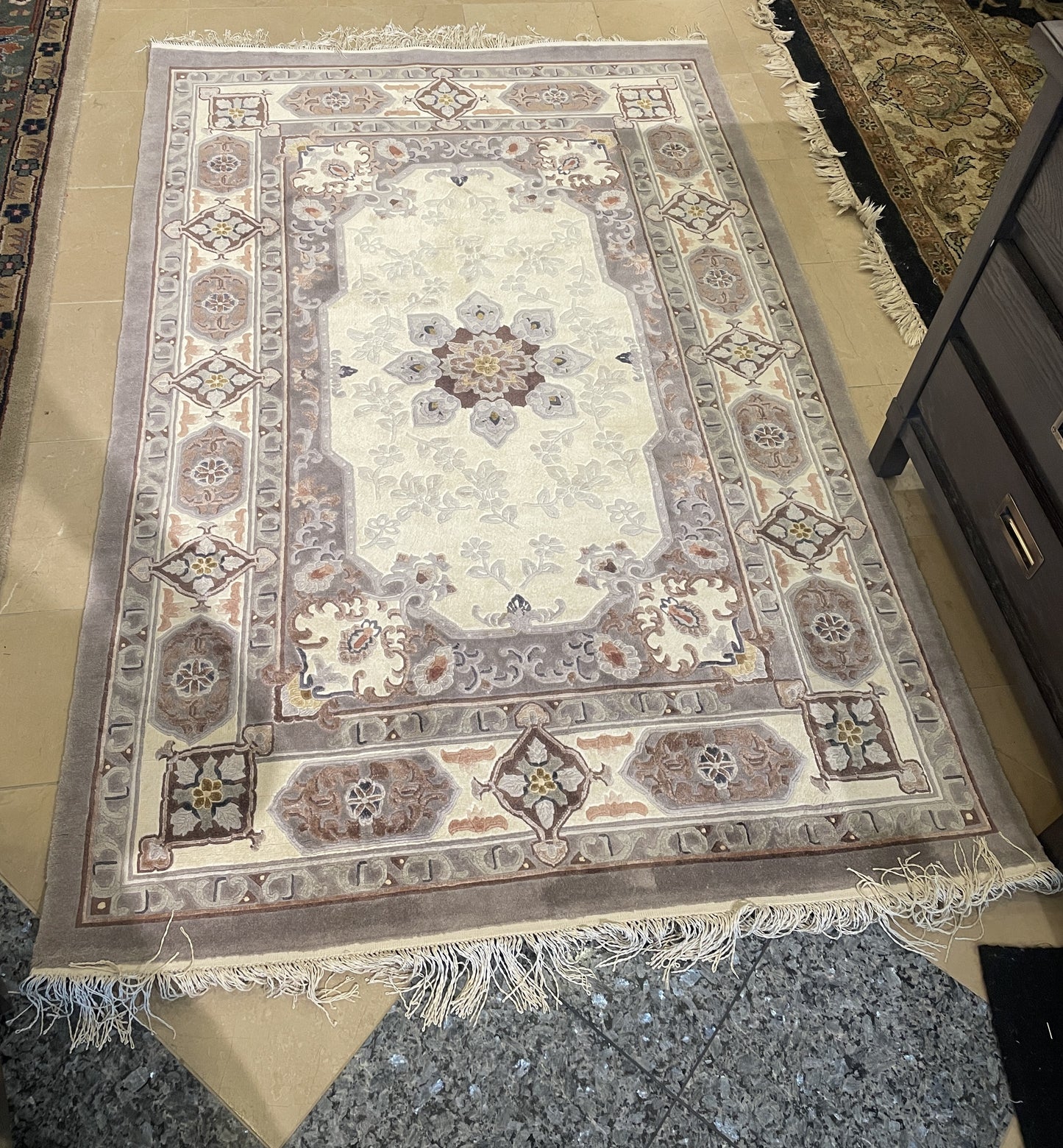Hand Knotted Wool 4x6 Rug, Grays (0FH004)